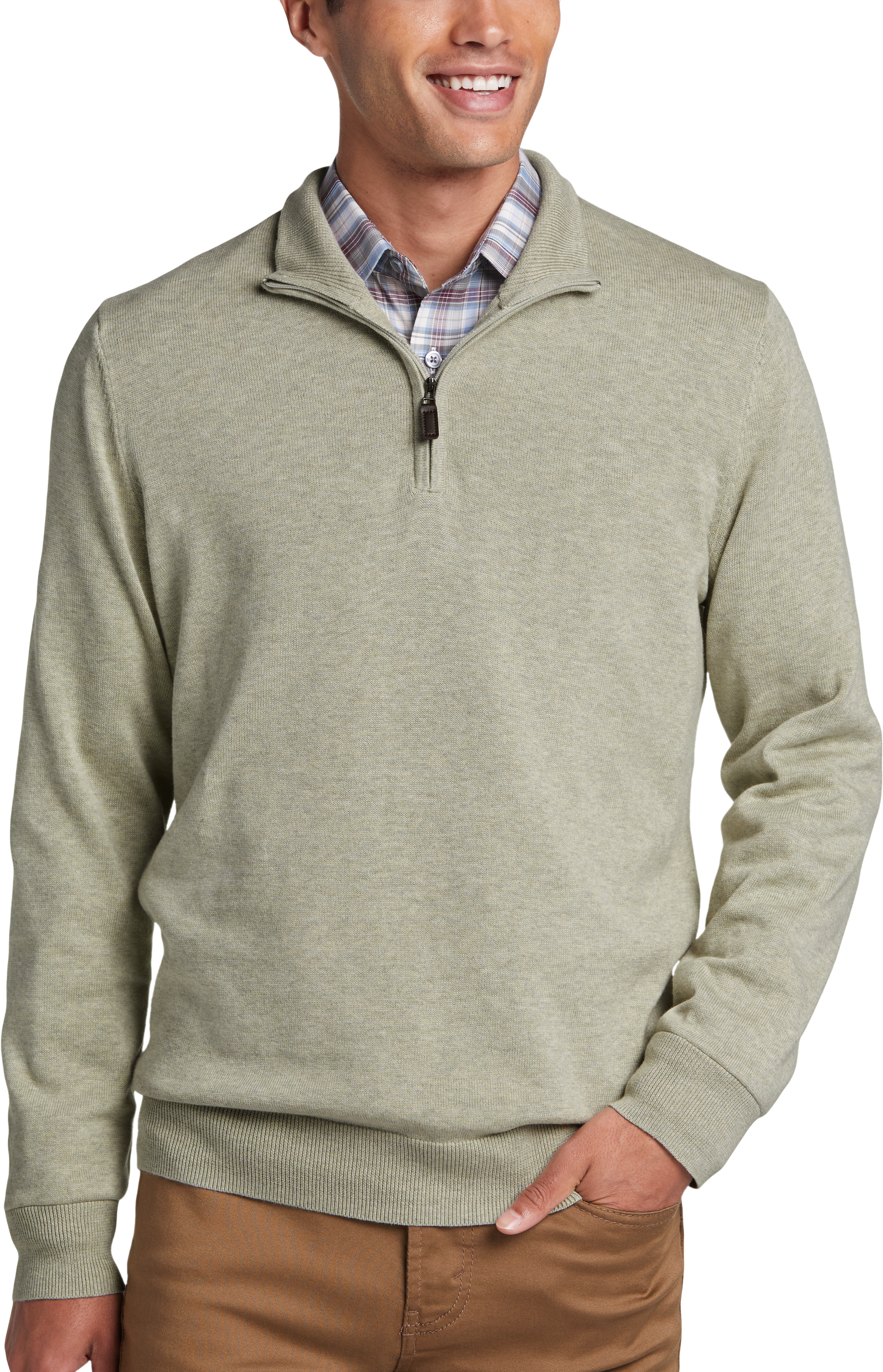 Awearness Kenneth Cole Slim Fit Waffle Knit 1/4-zip Sweater