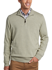 Mens Half Zip, Sweaters - Joseph Abboud Modern Fit 1/4 Zip Sweater, Light Sage - Men's Wearhouse