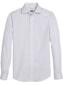 Joseph Abboud Modern Fit Spread Collar Sport Shirt, White Raindrop Print