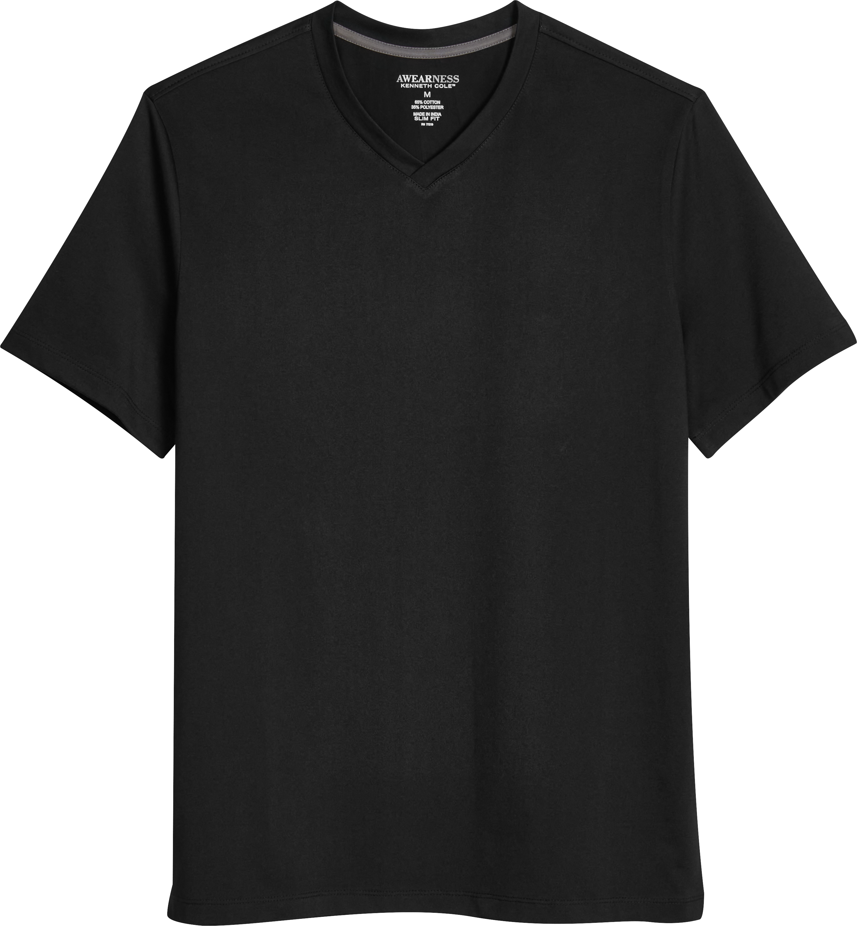 Awearness Kenneth Cole Modern Fit V Neck T Shirt Black Mens Shirts