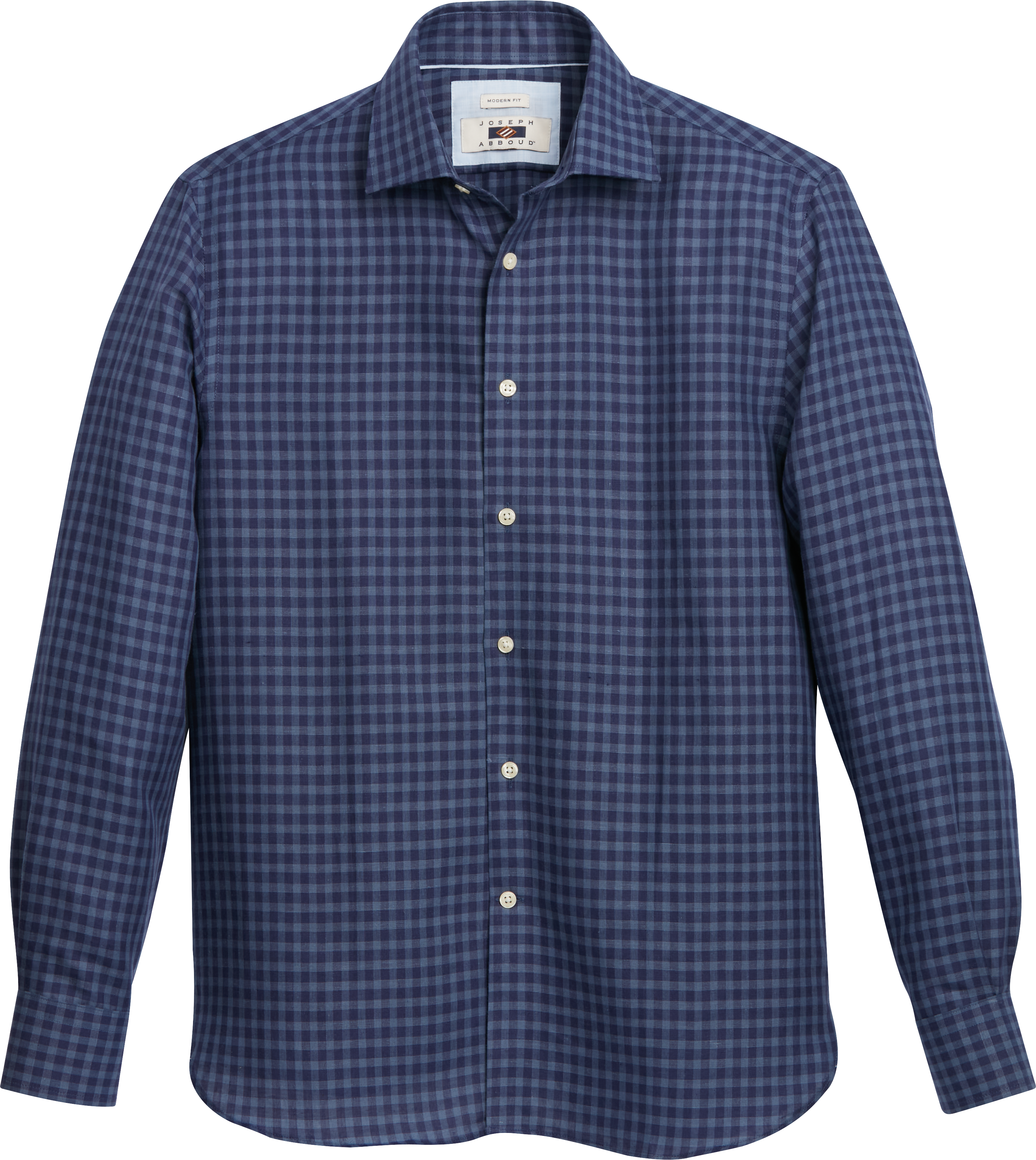 Buy Navy Blue Check Print Linen Shirt for Men