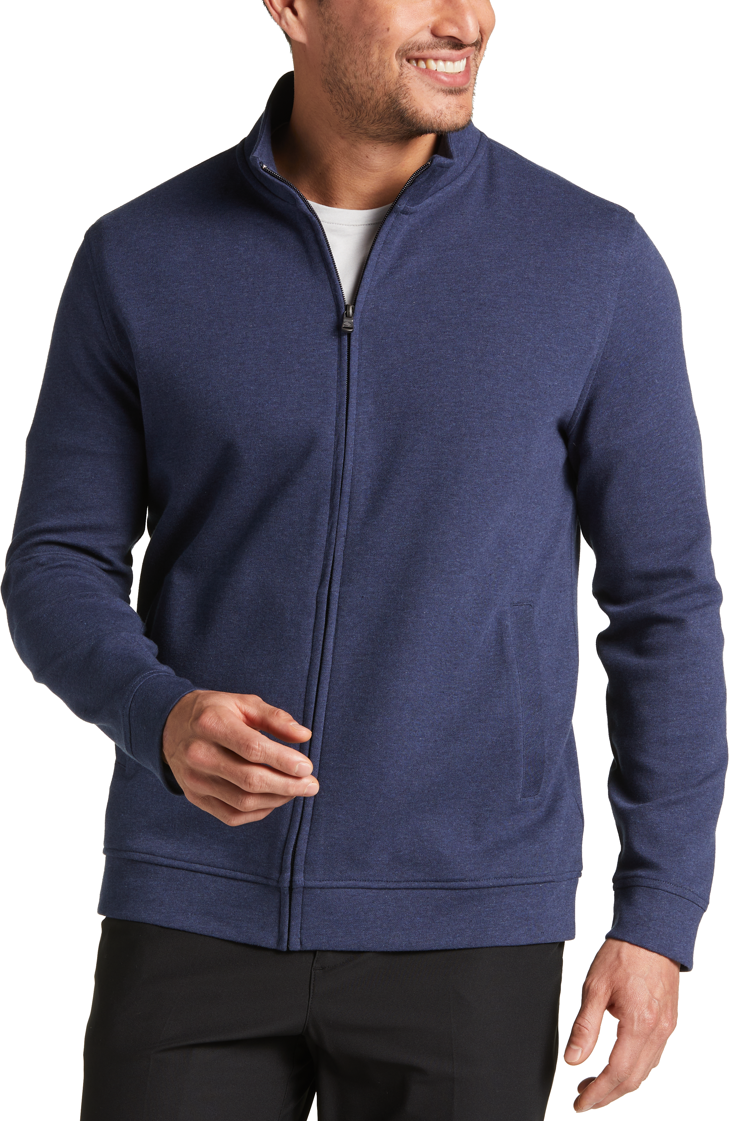 Joseph Abboud Modern Fit Textured Knit 1/4 Zip Sweater