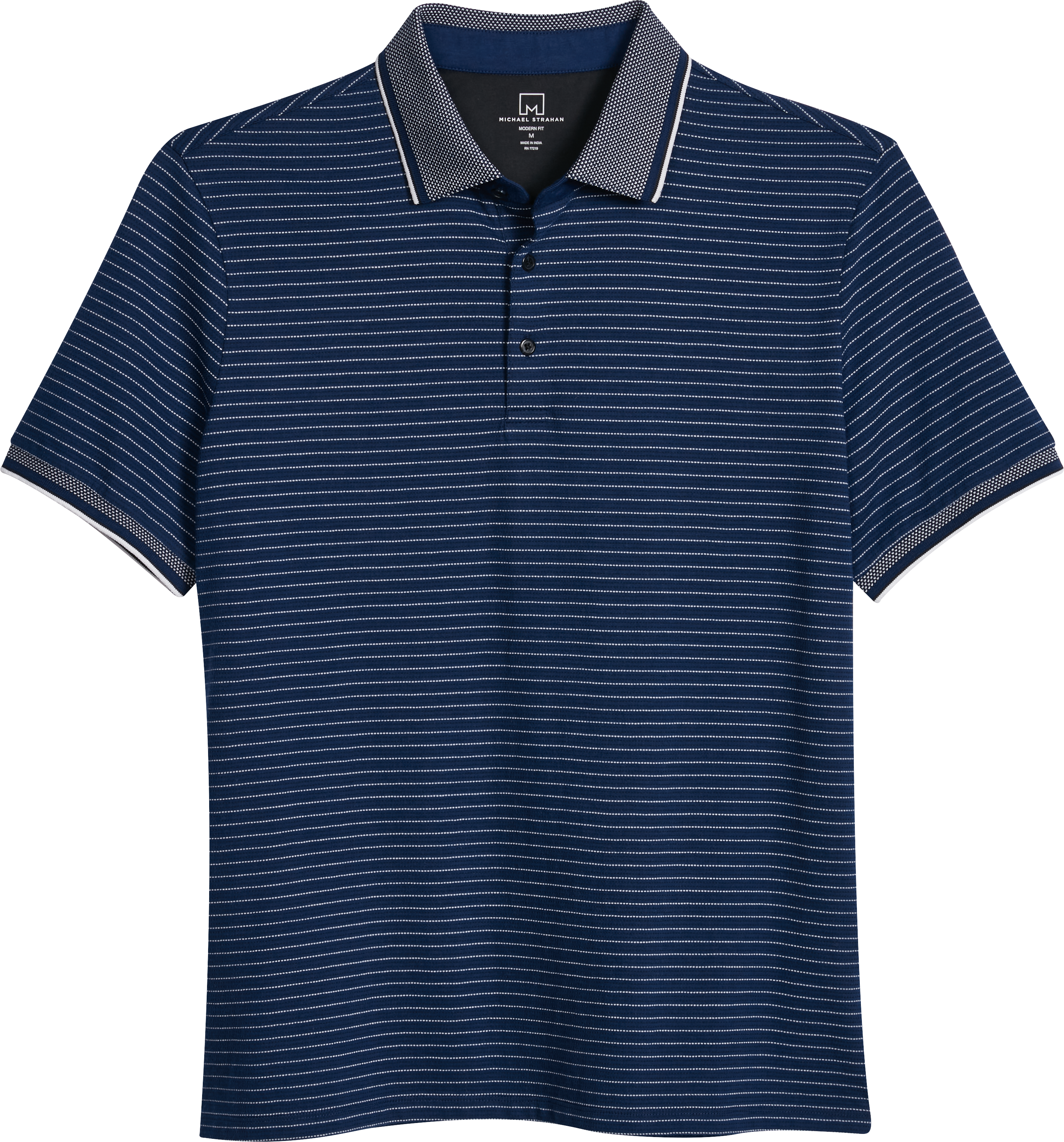 Michael Strahan Modern Fit Short Sleeve Polo, Navy Stripe - Men's Sale ...