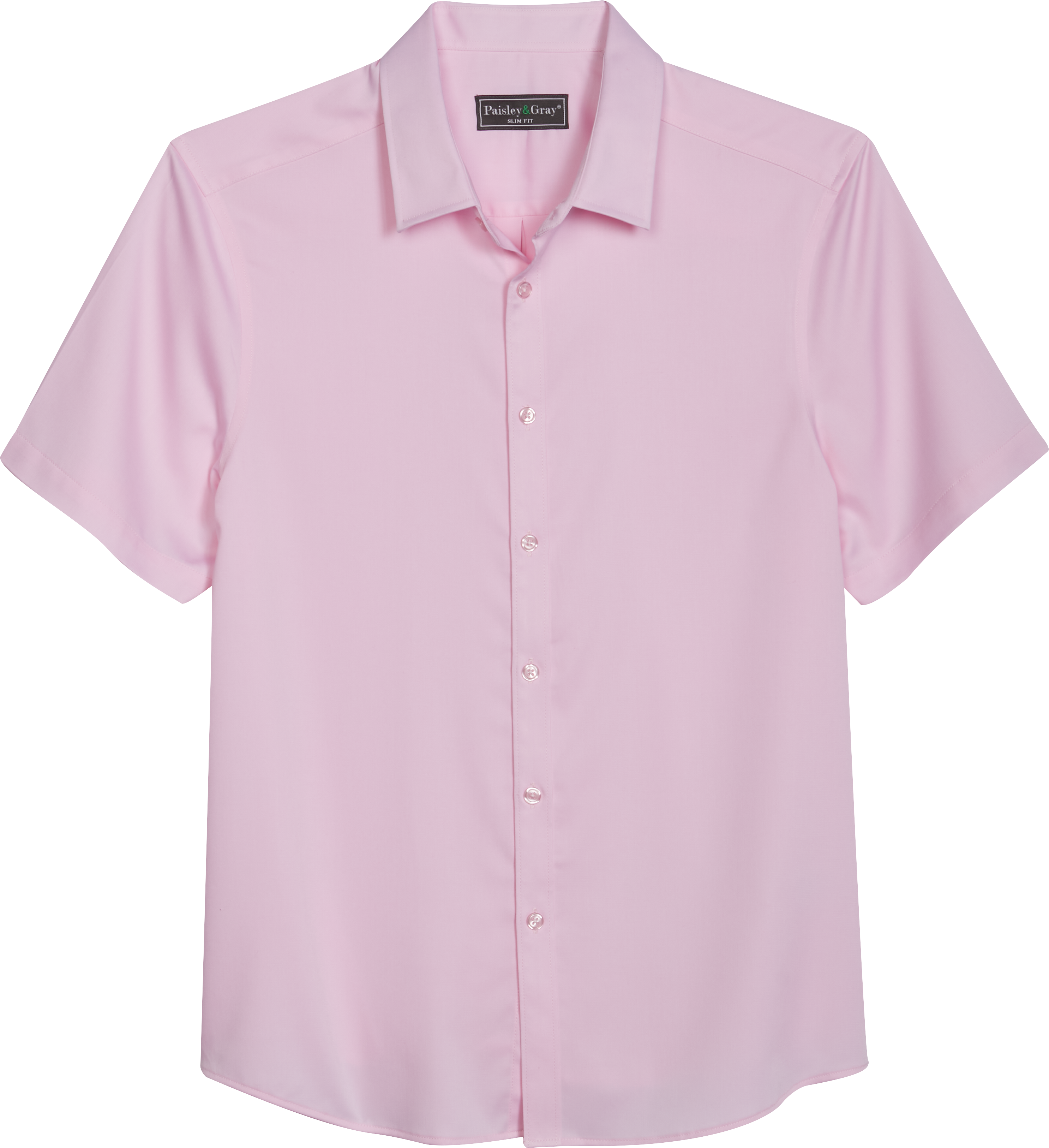 Paisley & Gray Slim Fit Short Sleeve Sport Shirt, Pink 