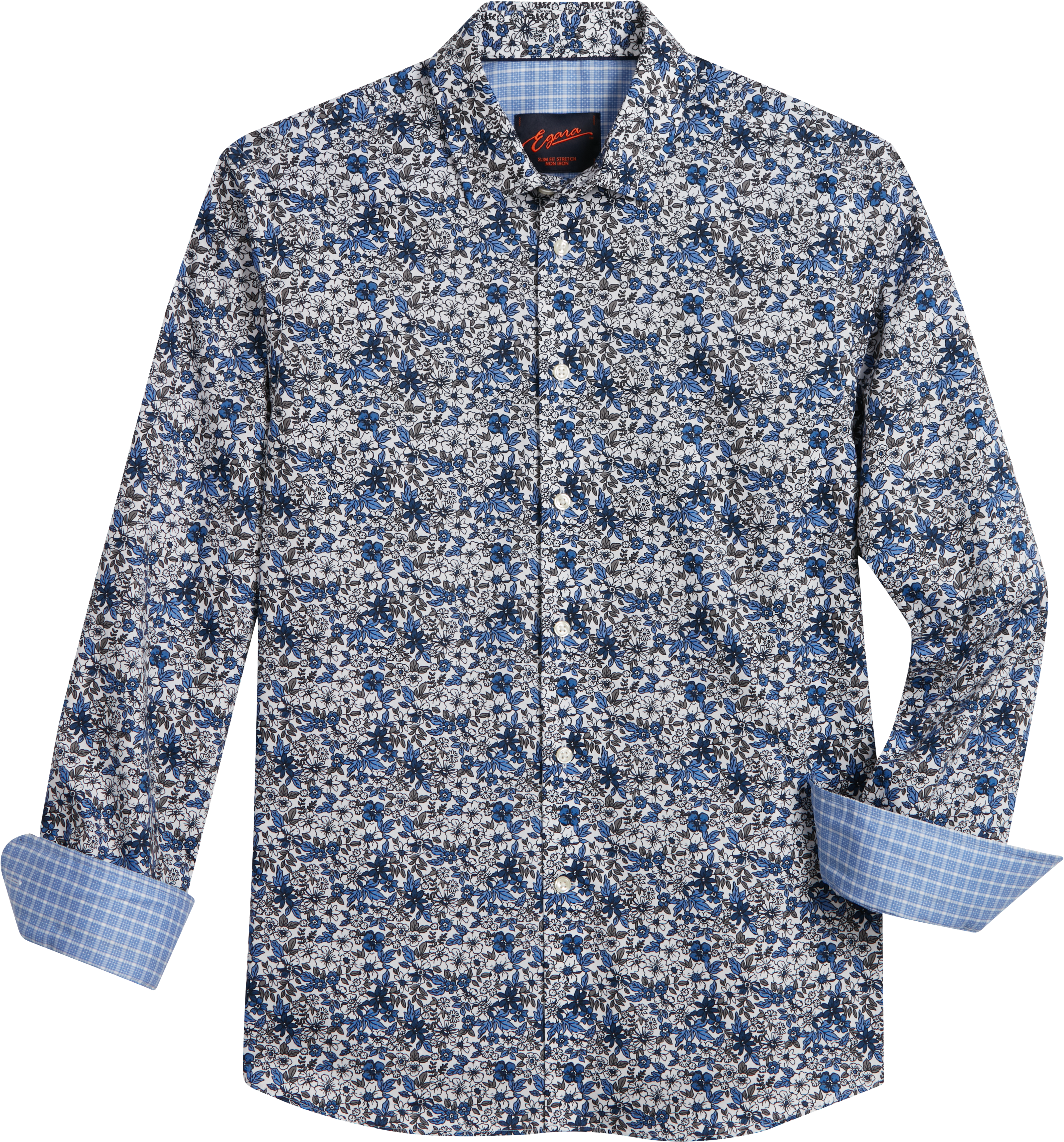 Egara Slim Fit Sport Shirt, Blue Floral - Men's Shirts | Men's Wearhouse