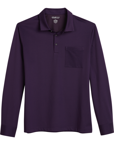 Awearness Kenneth Cole Slim Fit Jersey Polo, Purple - Men's Shirts ...