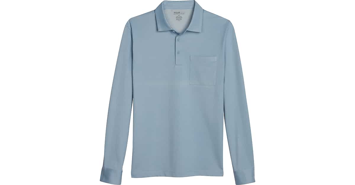 Awearness Kenneth Cole Slim Fit Jersey Polo, Light Blue - Men's Shirts ...