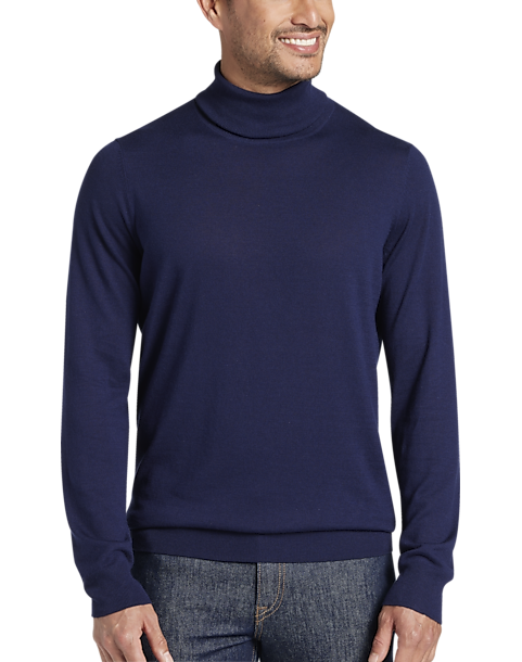 Michael Strahan Modern Fit Turtleneck Sweater, Navy - Men's Sweaters ...