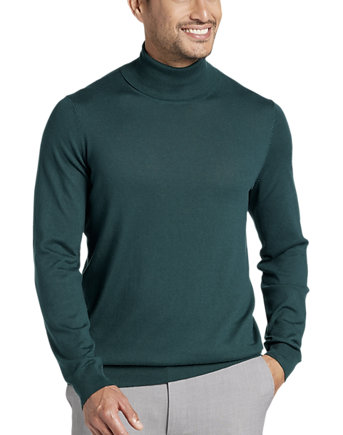 Michael Strahan Modern Fit Turtleneck Sweater, Green - Men's Sweaters ...