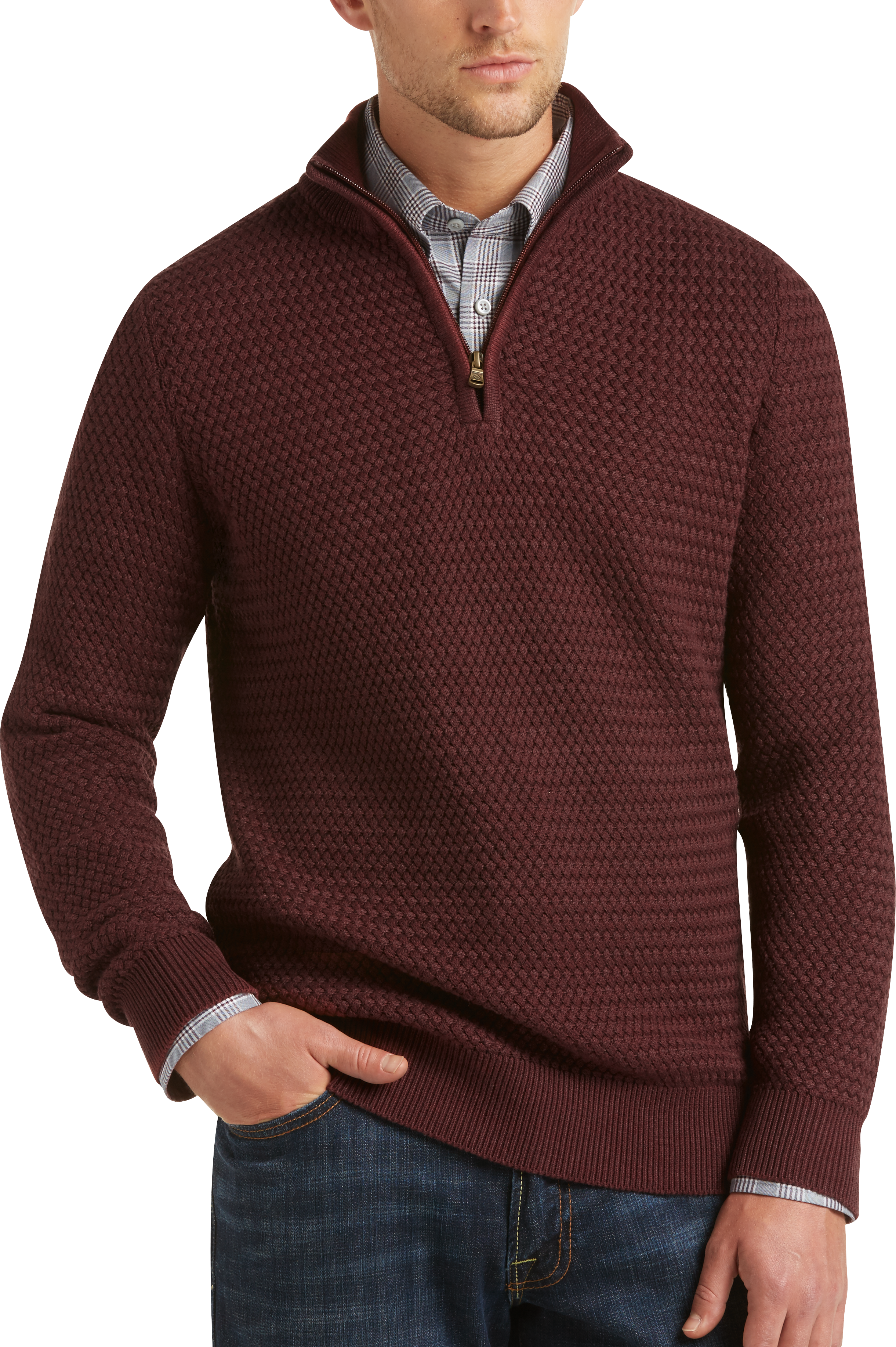 Joseph Abboud Rosewood Quarter-Zip Sweater - Men's Sale | Men's Wearhouse