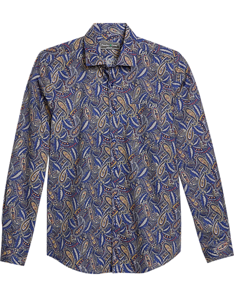 Paisley & Gray Slim Fit Sport Shirt, Blue Paisley - Men's Shirts | Men ...