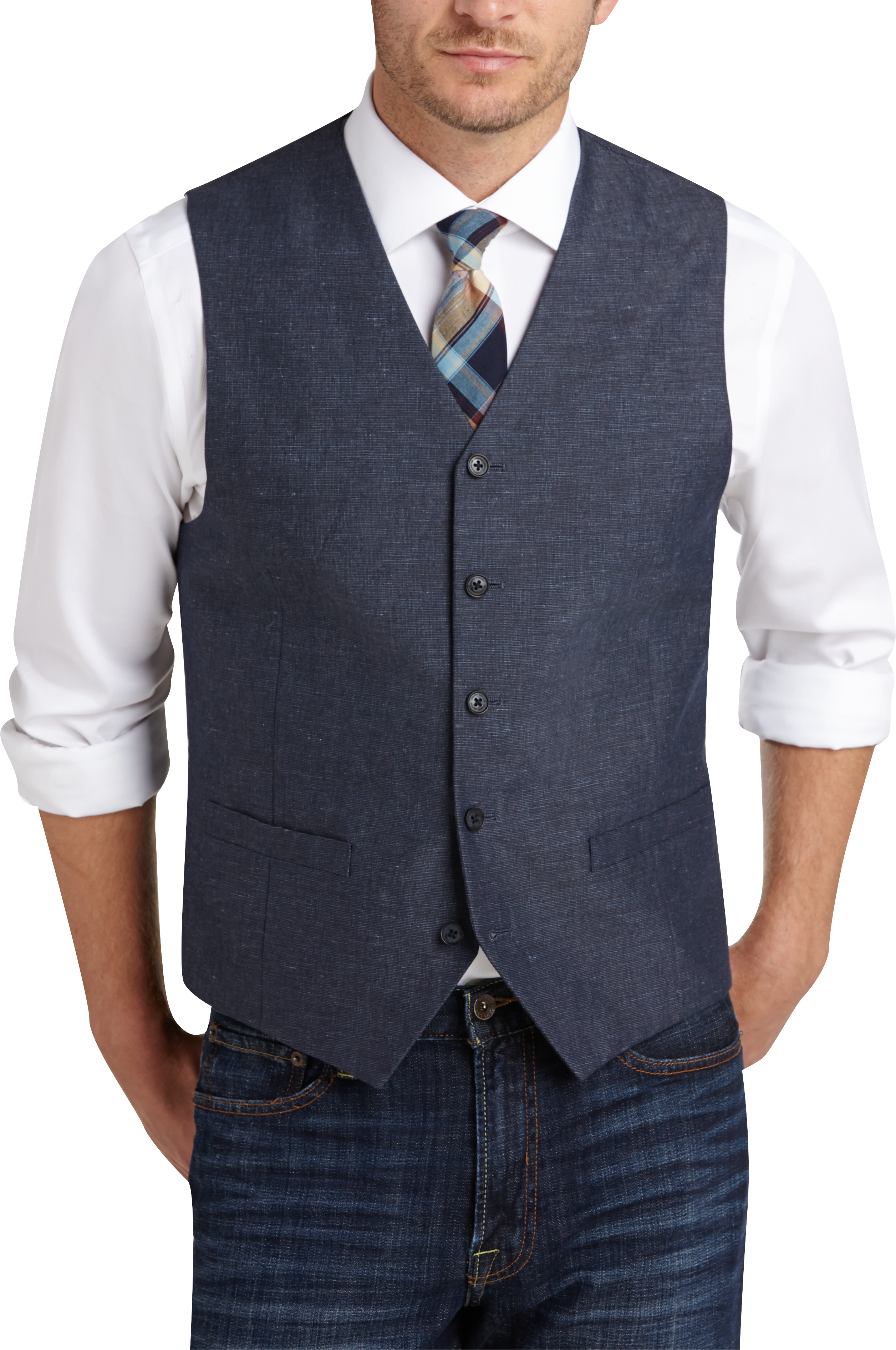 Joseph Abboud Navy Modern Fit Vest - Men's Suits | Men's Wearhouse