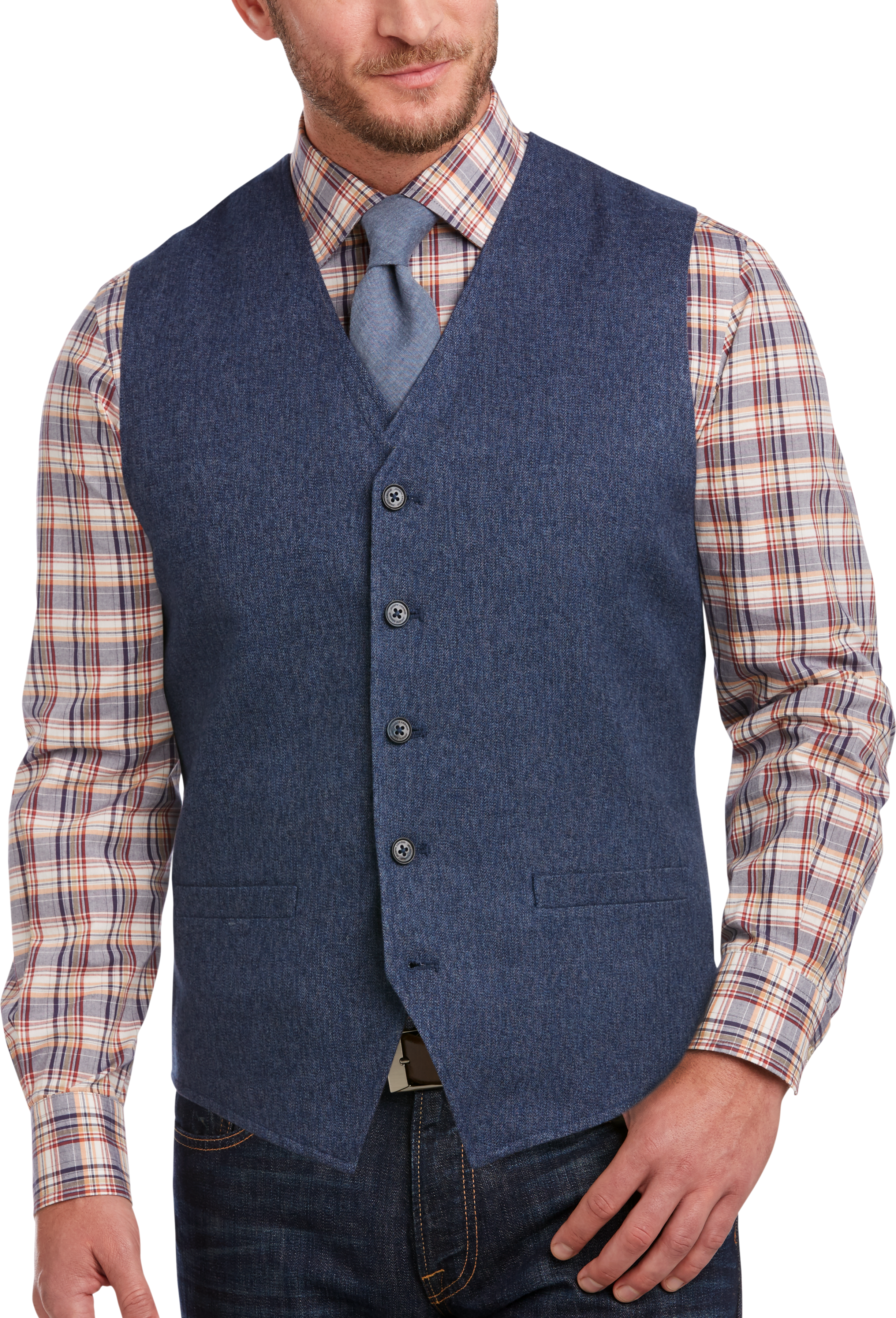 Joseph Abboud Denim Modern Fit Vest - Men's Big & Tall | Men's Wearhouse