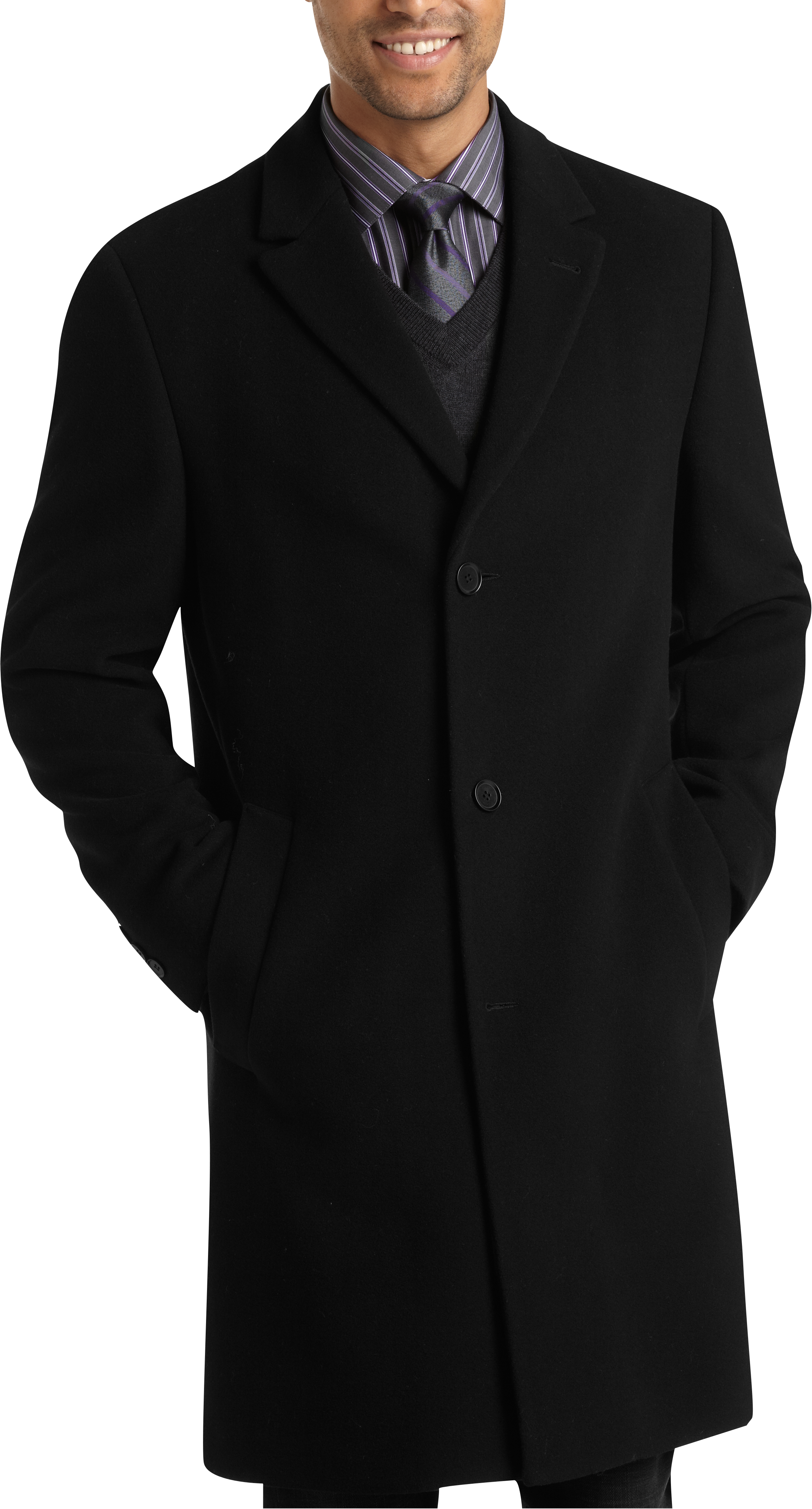 Calvin Klein Black Classic Fit Car Coat - Men's Big & Tall | Men's ...