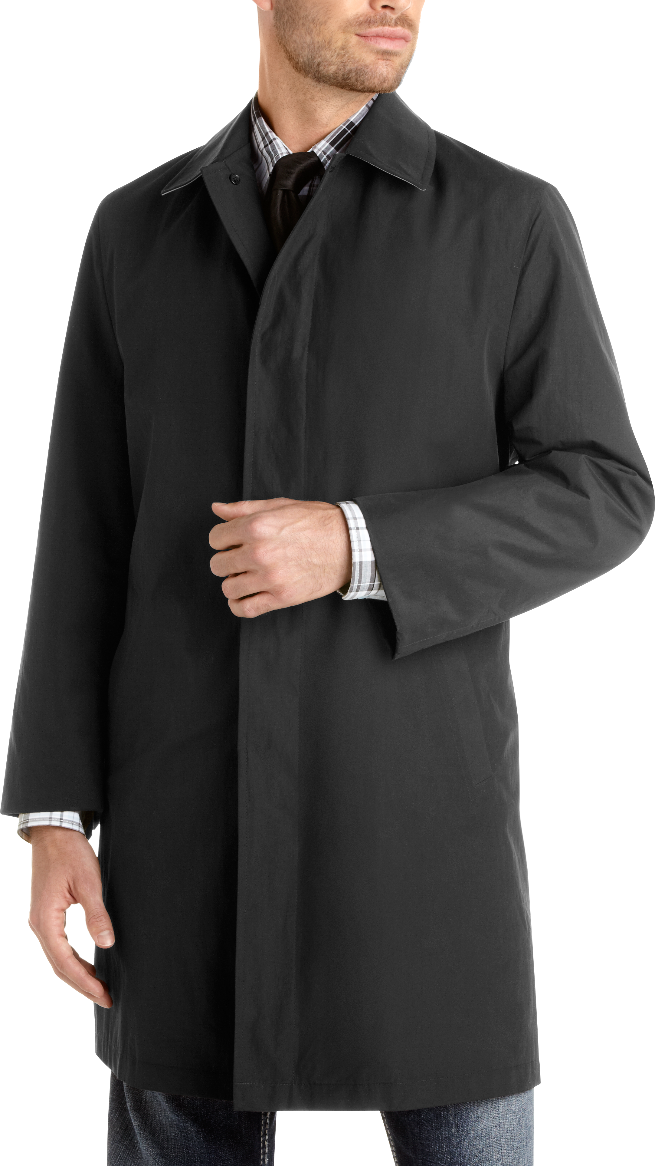Kenneth Cole Black Slim Fit Raincoat - Men's Big & Tall | Men's Wearhouse