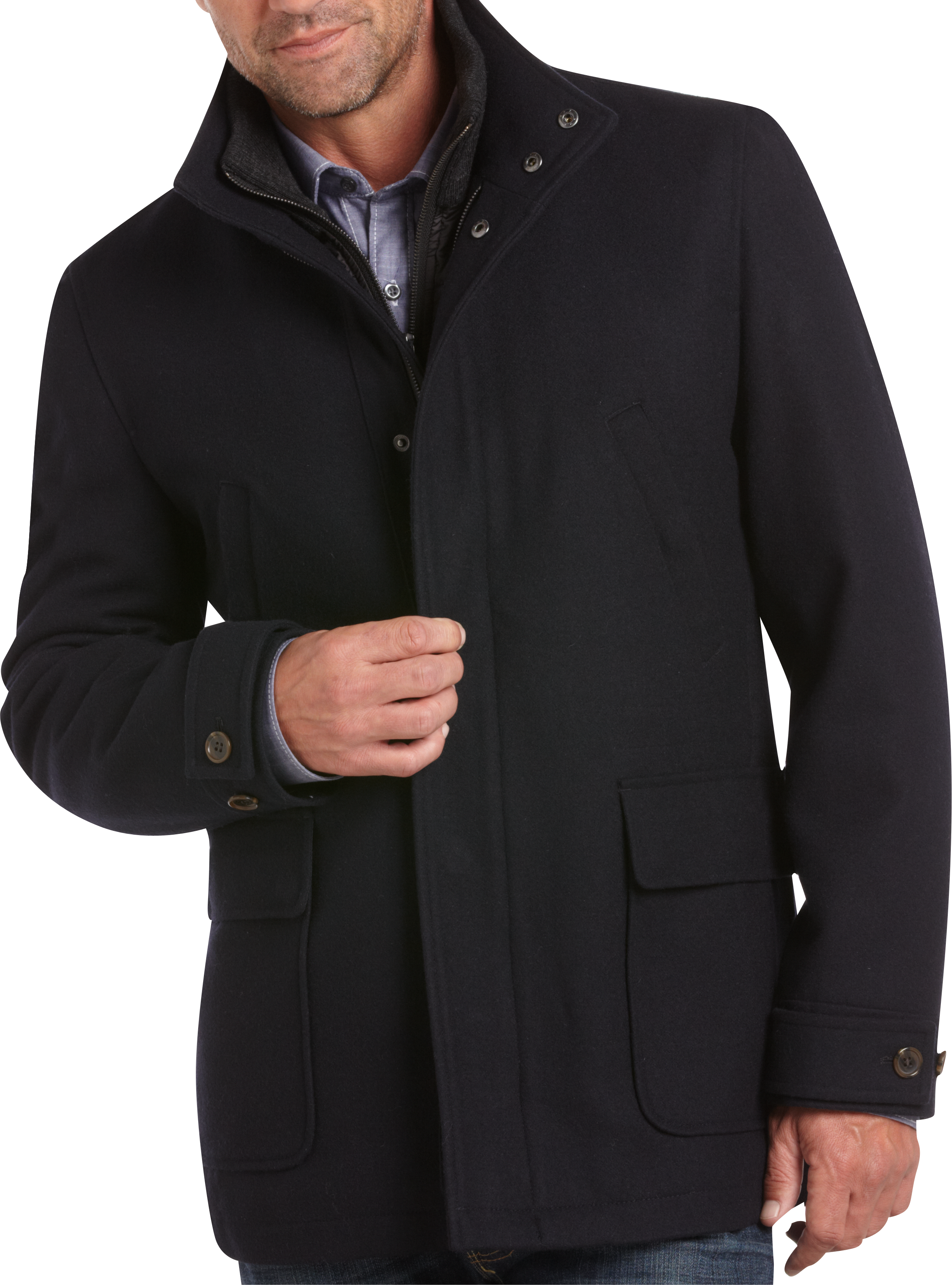 Pronto Uomo Navy Blue Bib Coat - Men's Sale | Men's Wearhouse