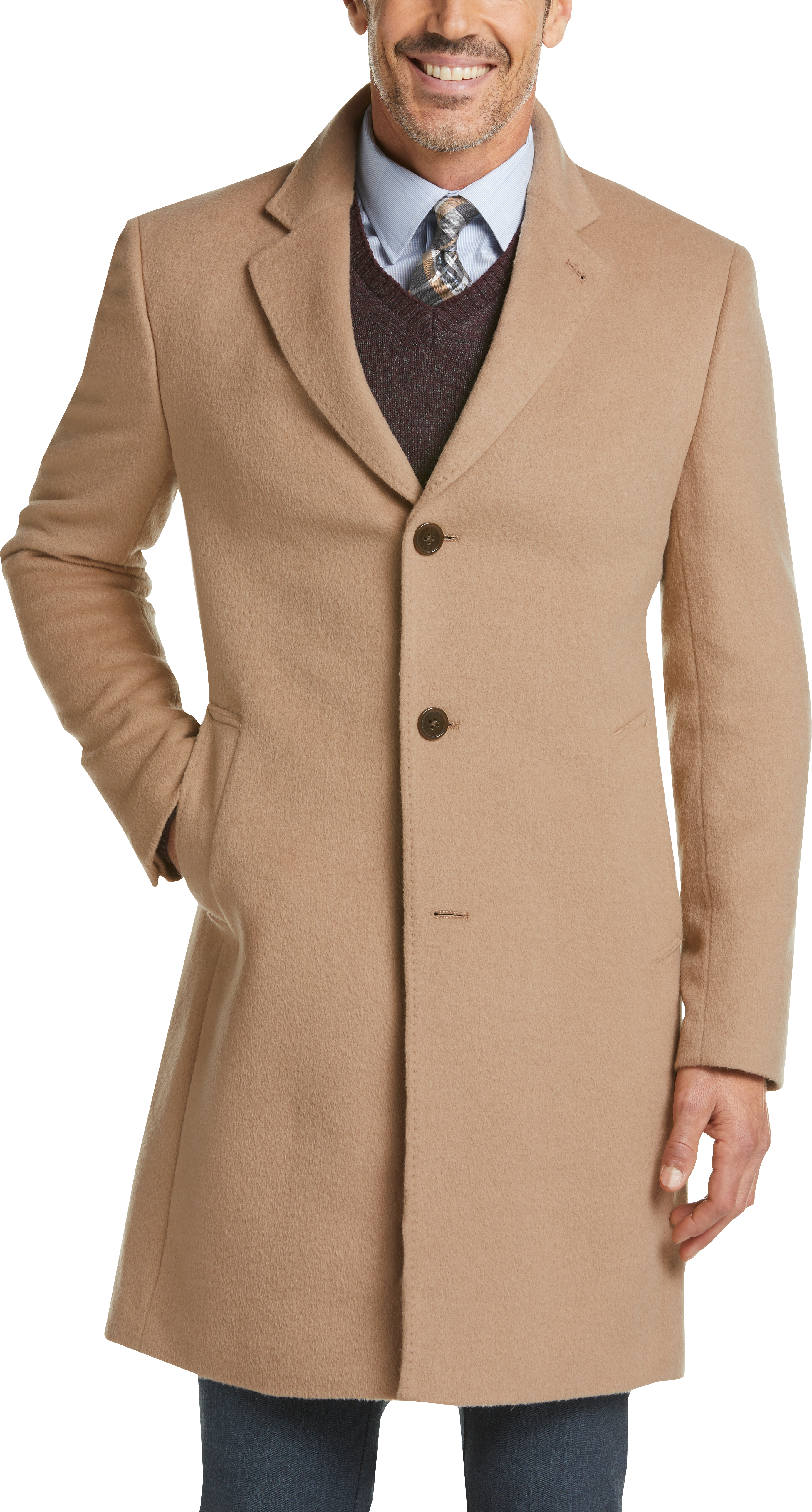 ralph lauren men's camel overcoat