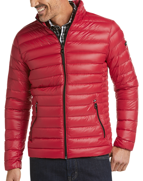 Calvin Klein Red Modern Fit Packable Quilted Jacket - Men's Sale | Men's  Wearhouse