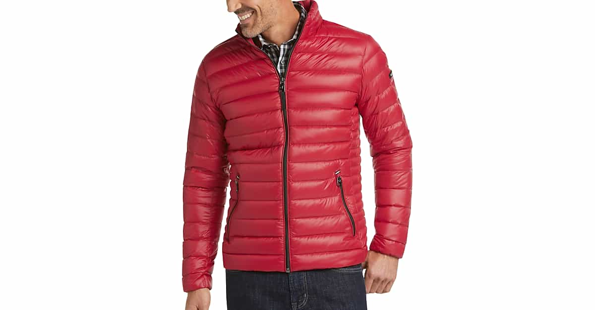 Calvin Klein Red Modern Fit Packable Quilted Jacket - Men's Sale | Men's  Wearhouse