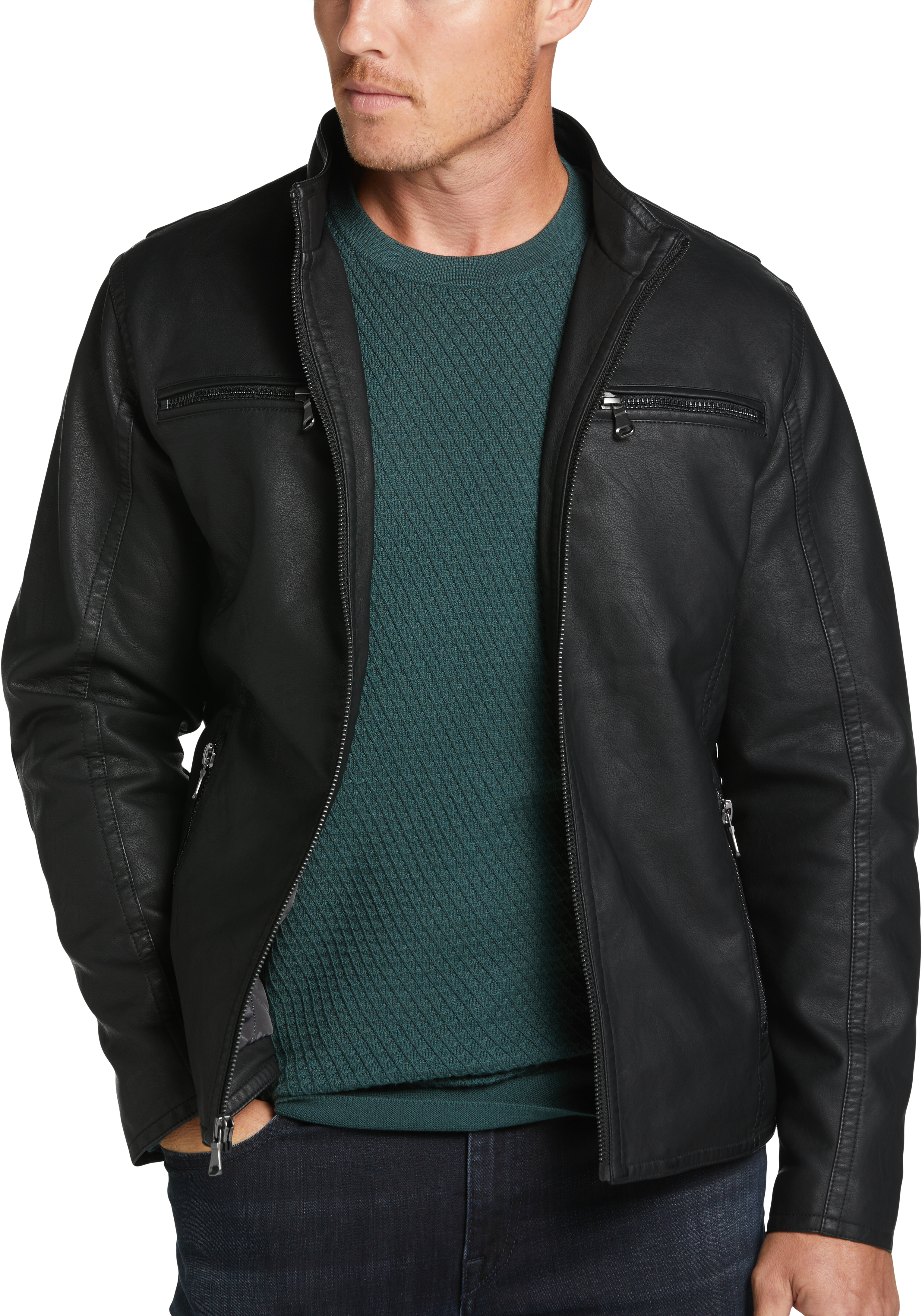 kenneth cole men's genuine leather coats & jackets