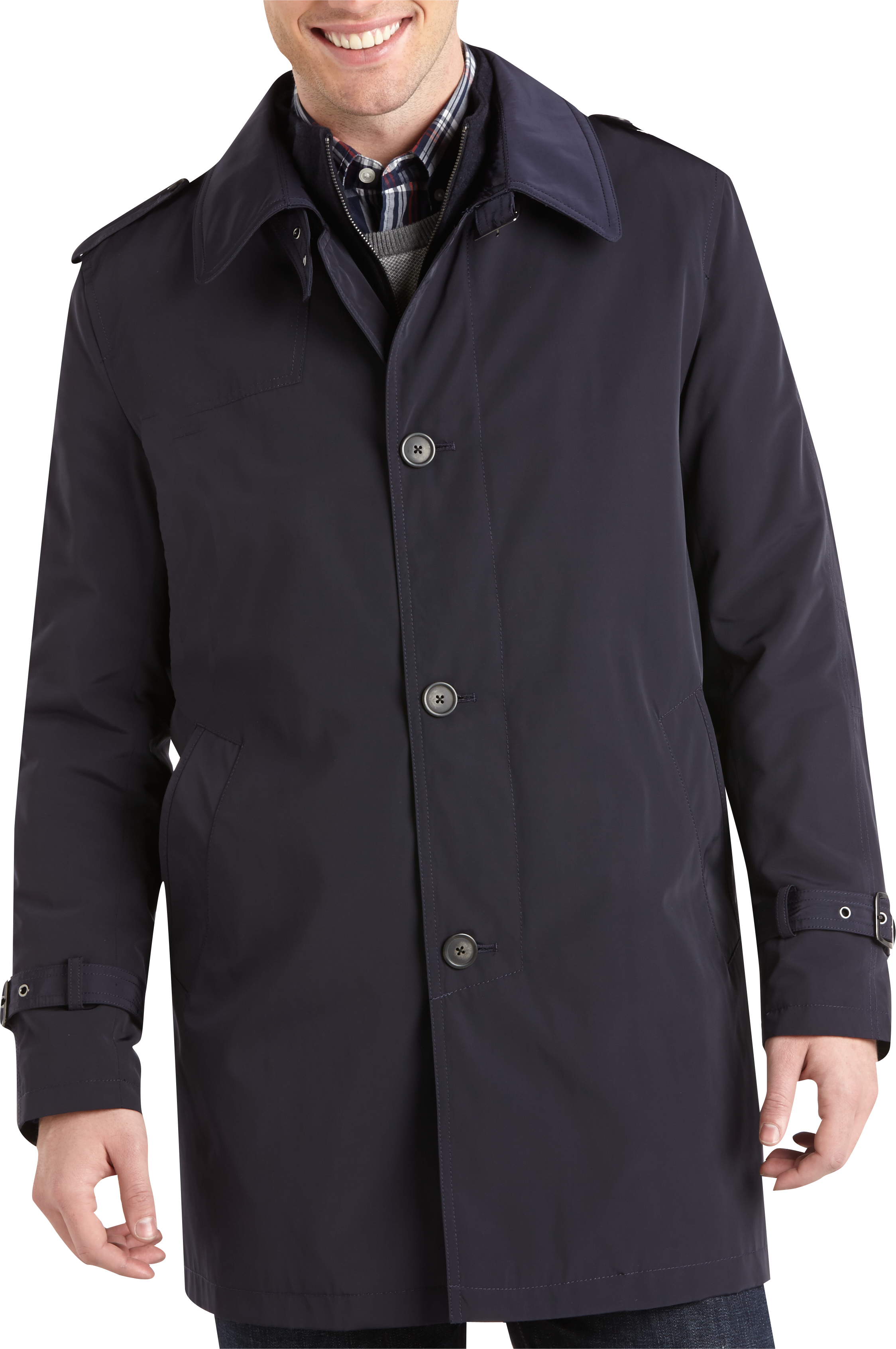 Tommy Hilfiger Navy Slim Fit Raincoat - Men's Sale | Men's Wearhouse