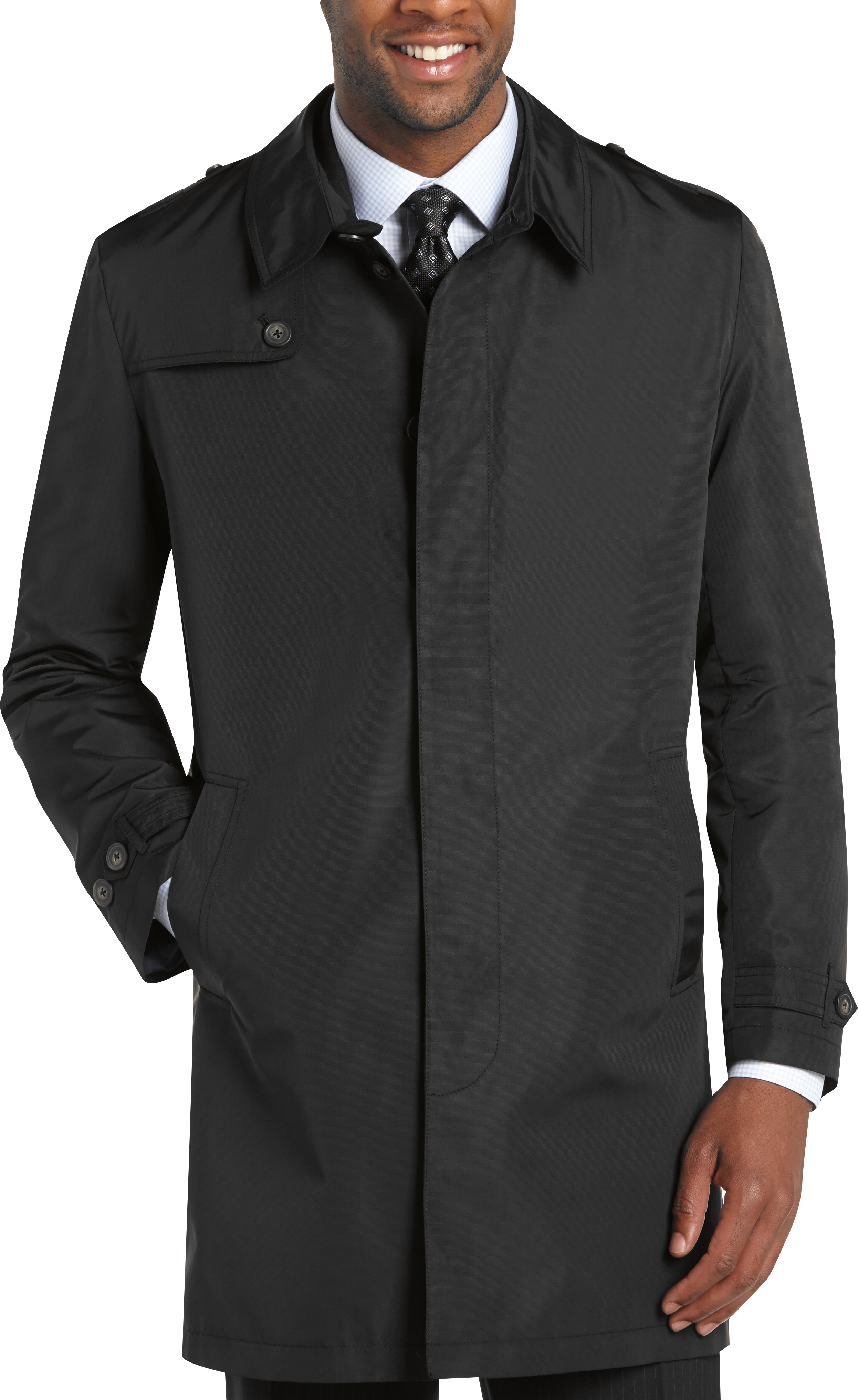 tommy hilfiger black raincoat