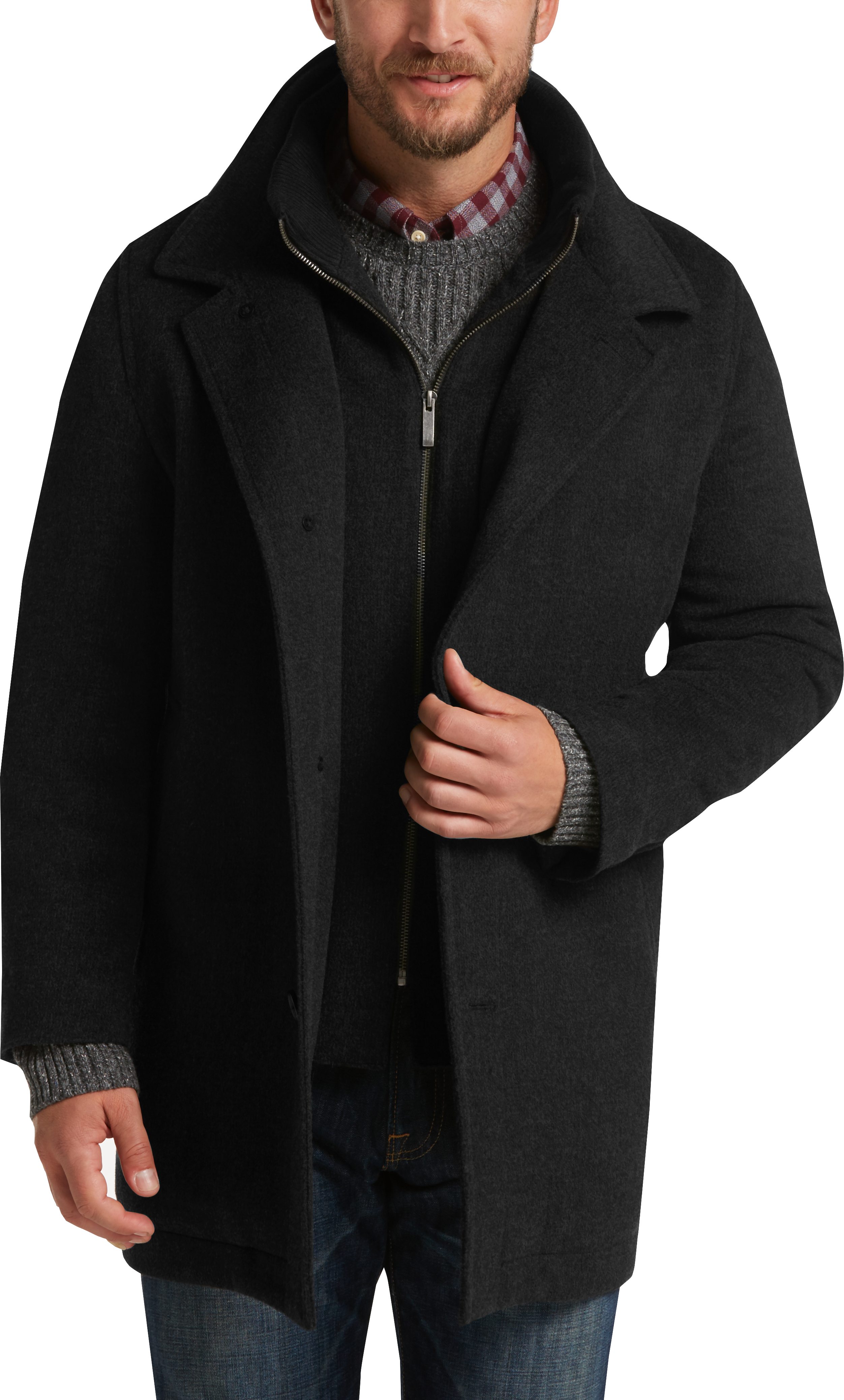 Pronto Uomo Black Tic Classic Fit Car Coat - Men's Sale | Men's Wearhouse