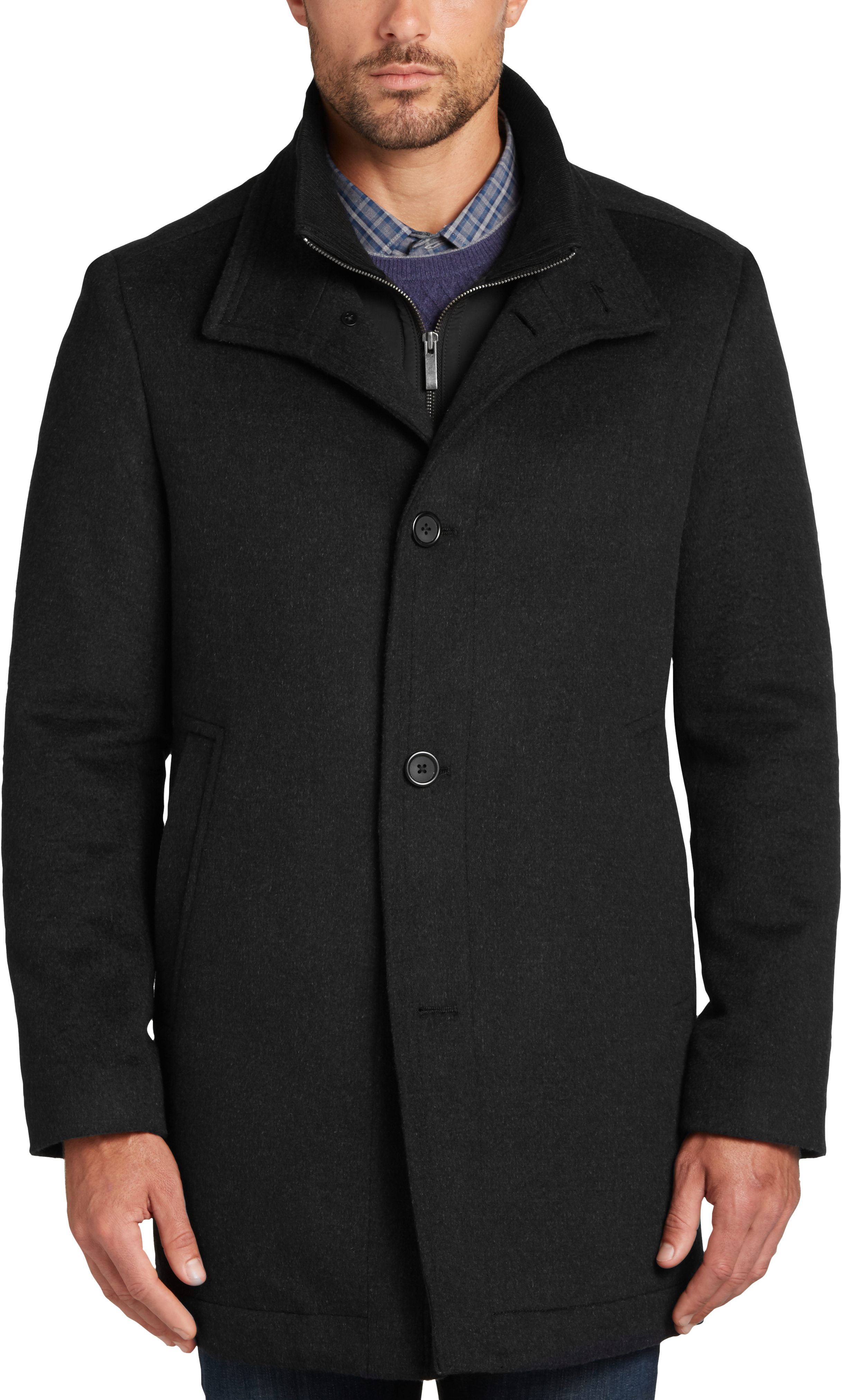 Pronto Uomo Black Tic Classic Fit Car Coat - Men's Sale | Men's Wearhouse