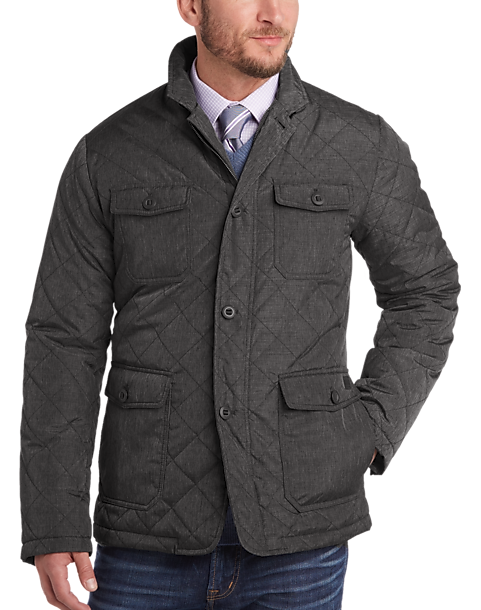 Joseph Abboud Charcoal Modern Fit Quilted Jacket - Men's Sale | Men's