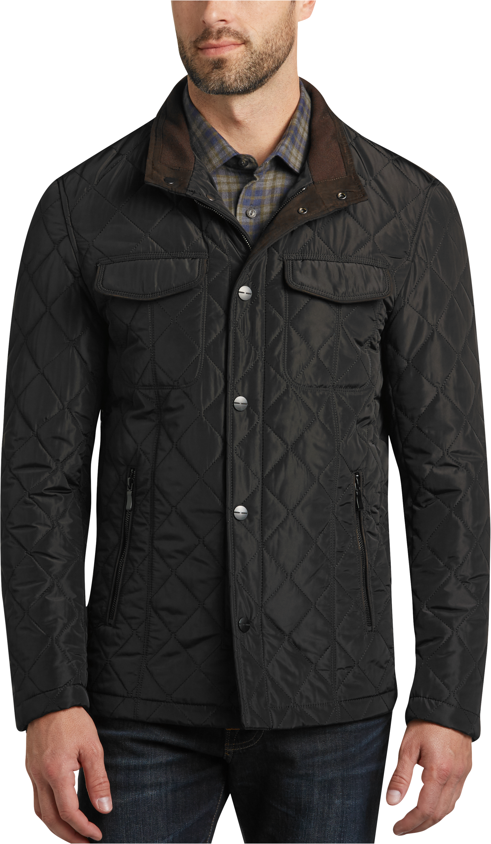 pronto uomo navy quilted jacket