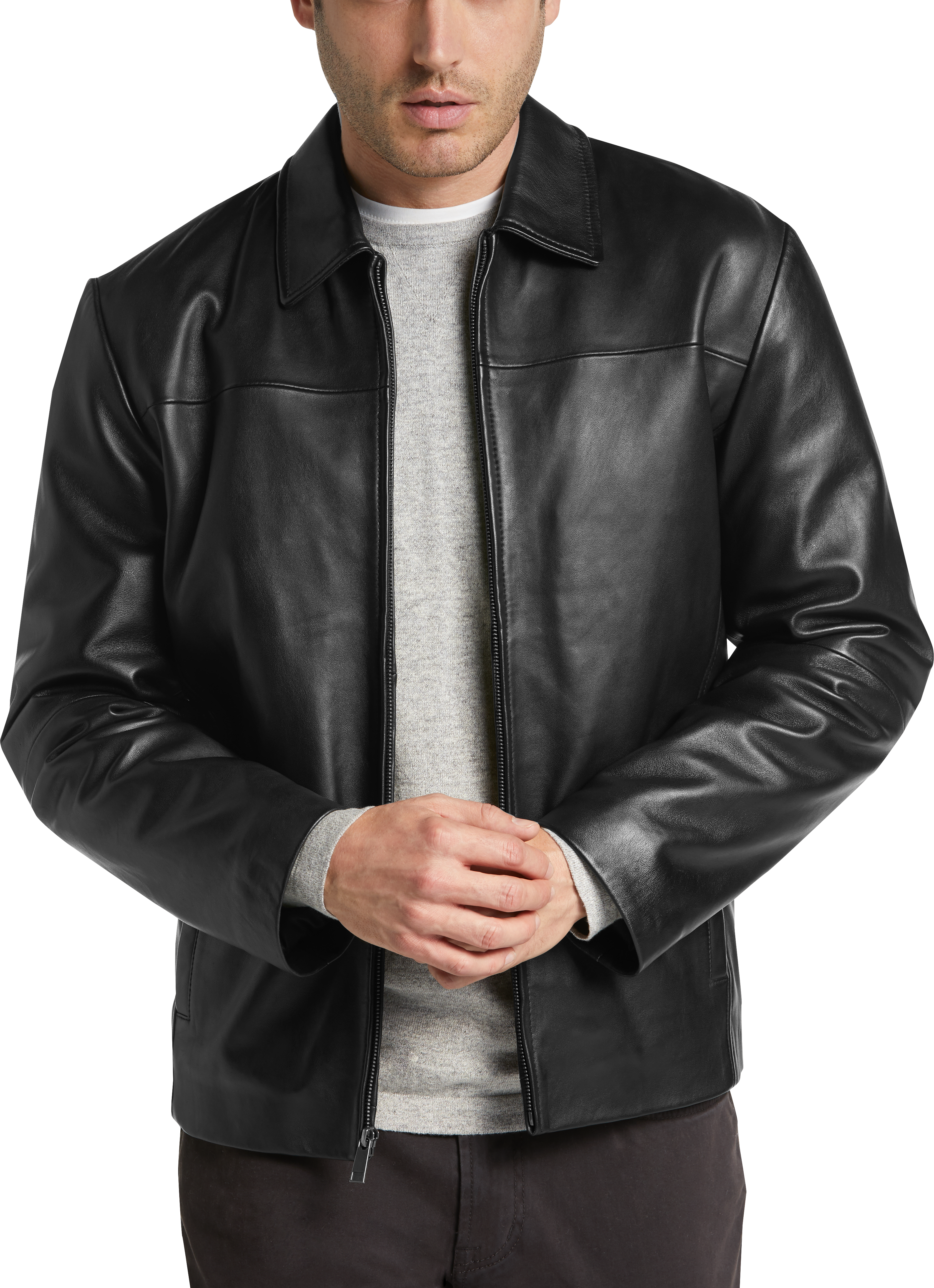 Pronto Uomo Black Leather Jacket - Men's Sale | Men's Wearhouse