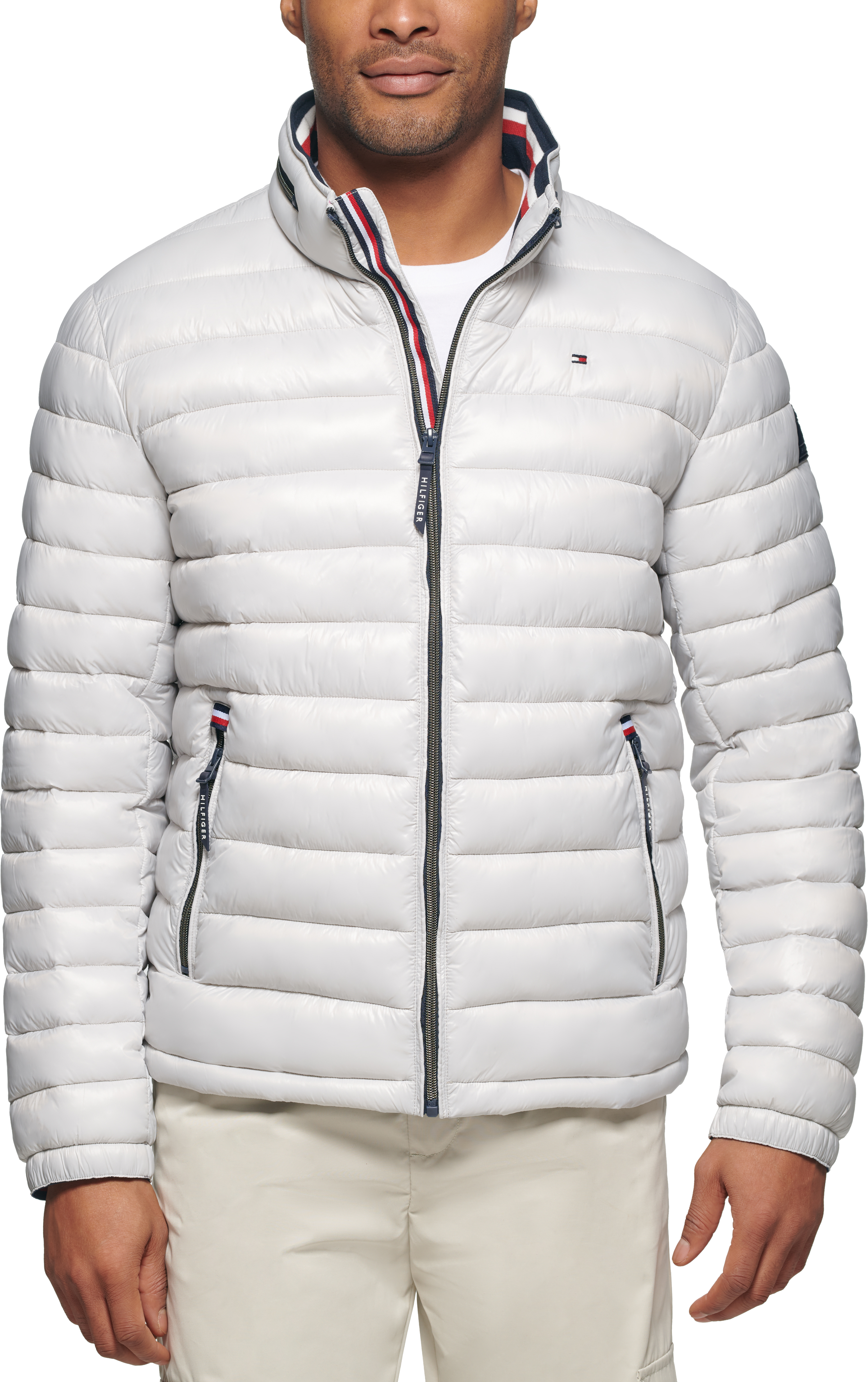 Tommy Hilfiger Modern Fit Polished Puffer Jacket, White - Men's Sale Men's