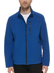 Mens - Calvin Klein Modern Fit Soft Shell Jacket With Fleece Back, Royal Blue - Men's Wearhouse