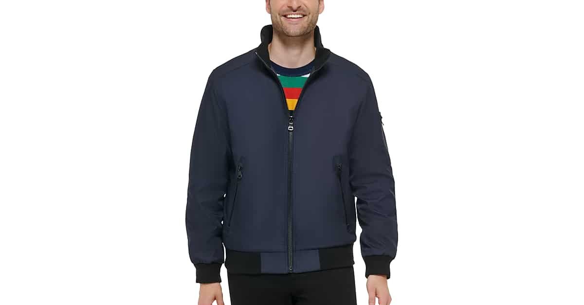 Calvin Klein Modern Fit Ripstop Bomber Jacket, Navy Men's Sale Men's Wearhouse
