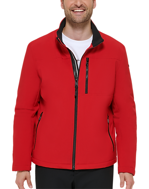 Calvin Klein Modern Fit Sherpa Lined Soft Shell Jacket, Red - Men's Sale |  Men's Wearhouse