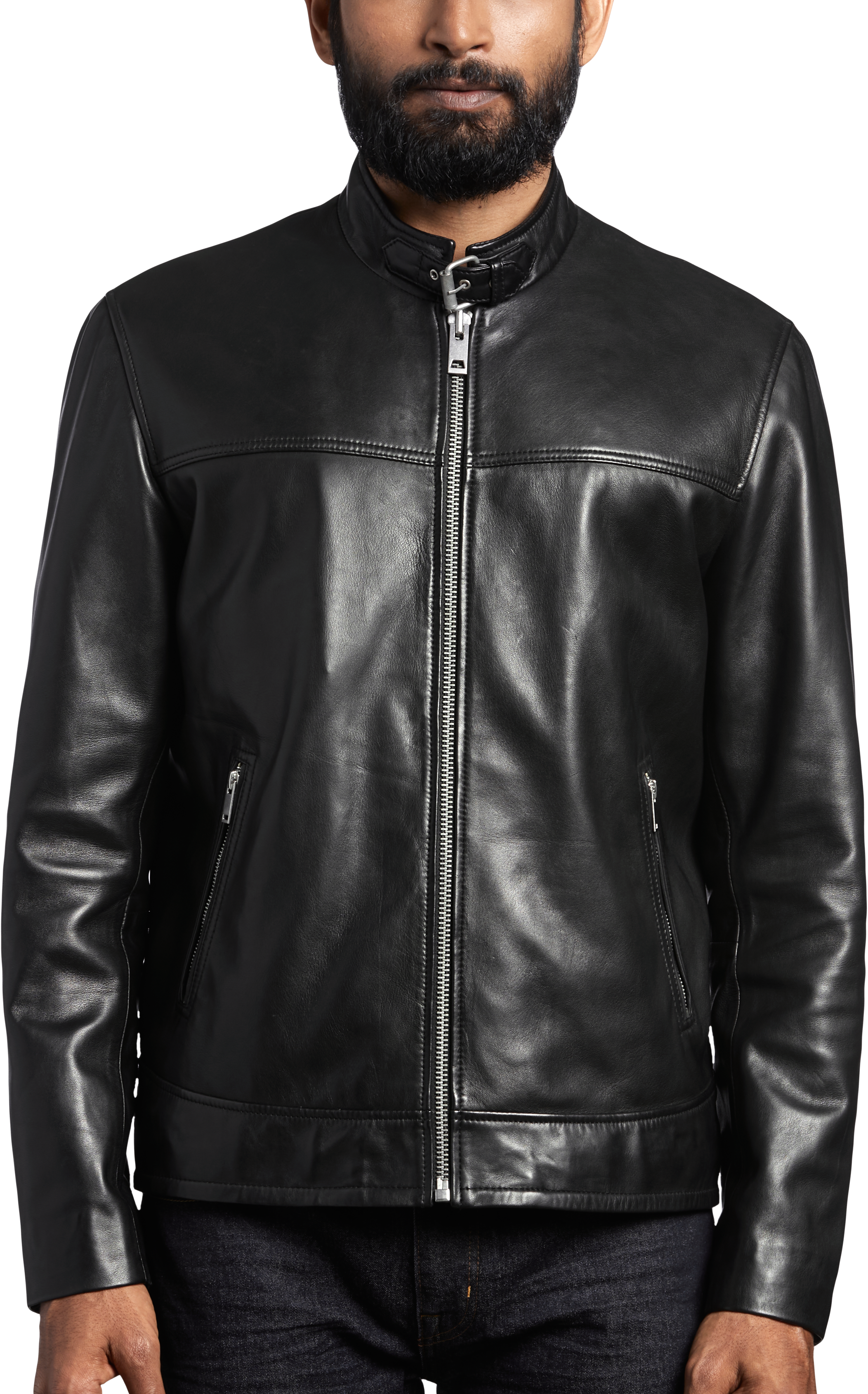 Sly & Co Classic Fit Vespa Lambskin Leather Bomber Jacket, Black - Men ...
