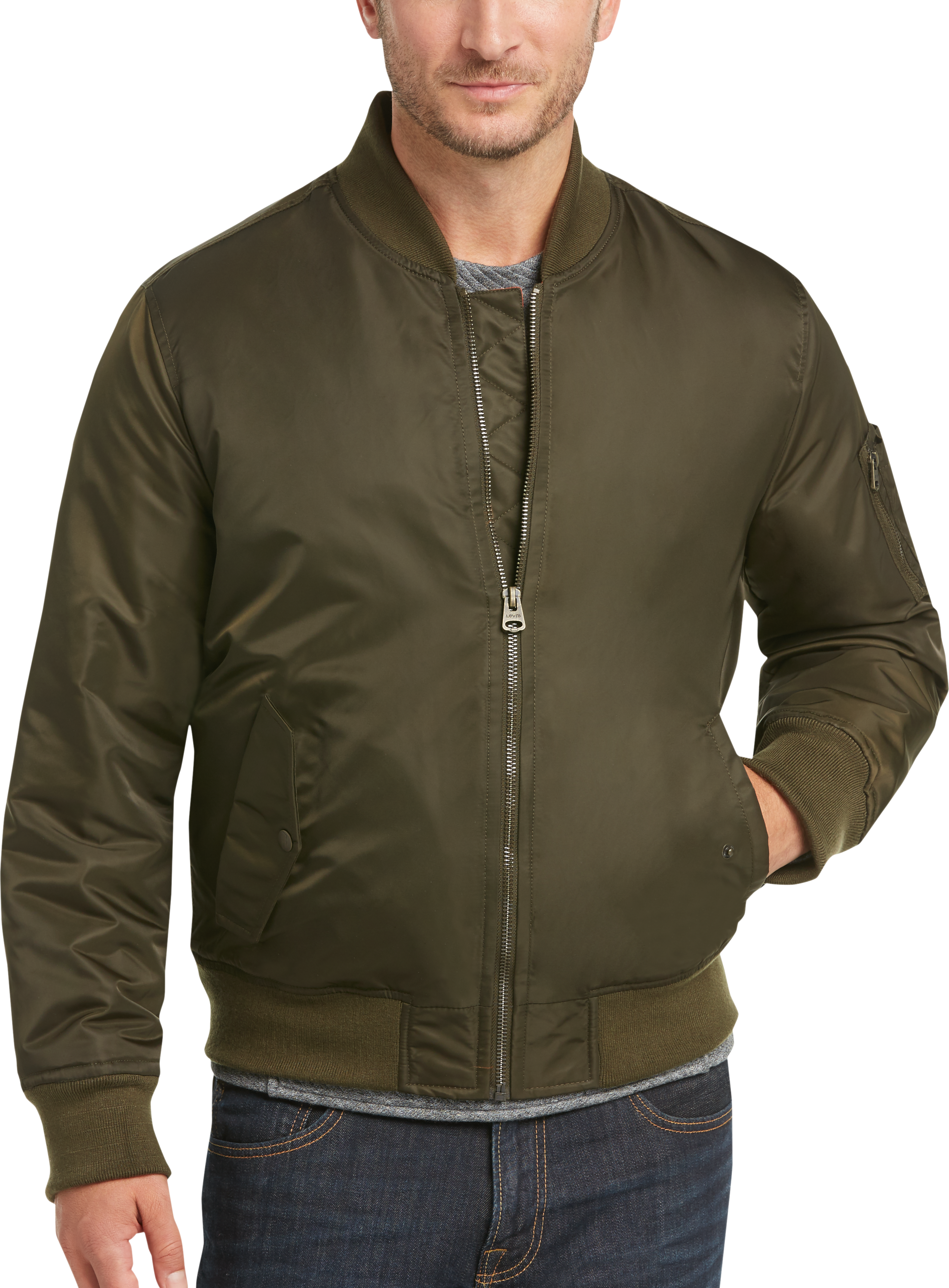 Levi's® Olive Flight Bomber Jacket - Men's Sale | Men's Wearhouse