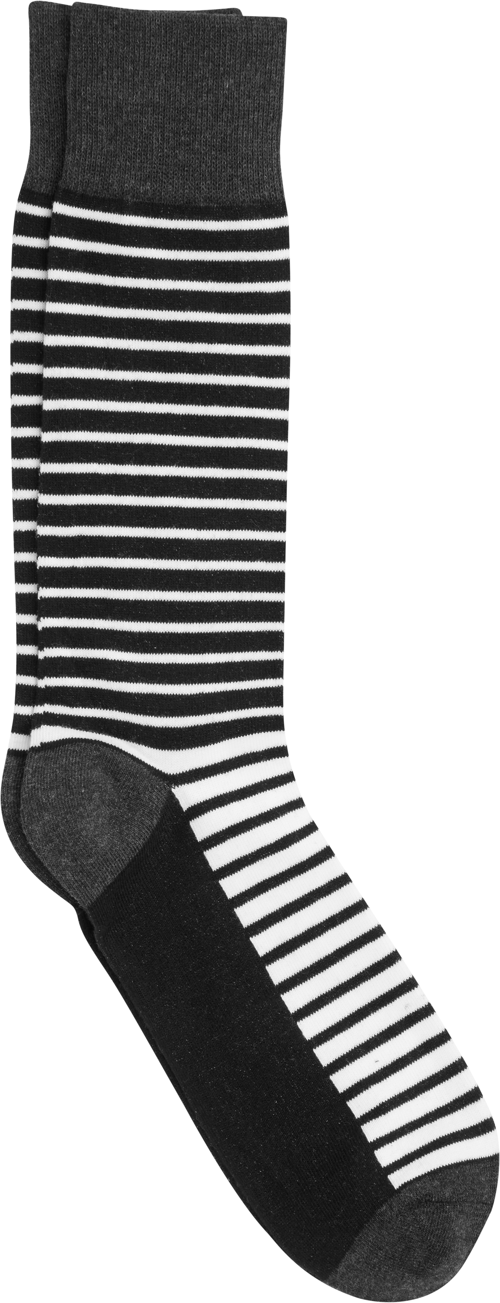 Egara Black & White Stripe Socks - Men's Sale | Men's Wearhouse