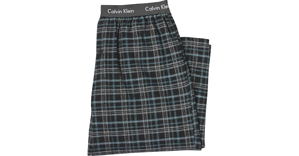 Calvin Klein Black Flannel Pajama Pants - Men's Brands | Men's Wearhouse