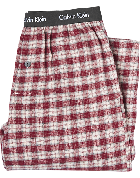 Calvin Klein Red & White Plaid Flannel Pajama Pants - Men's | Men's  Wearhouse