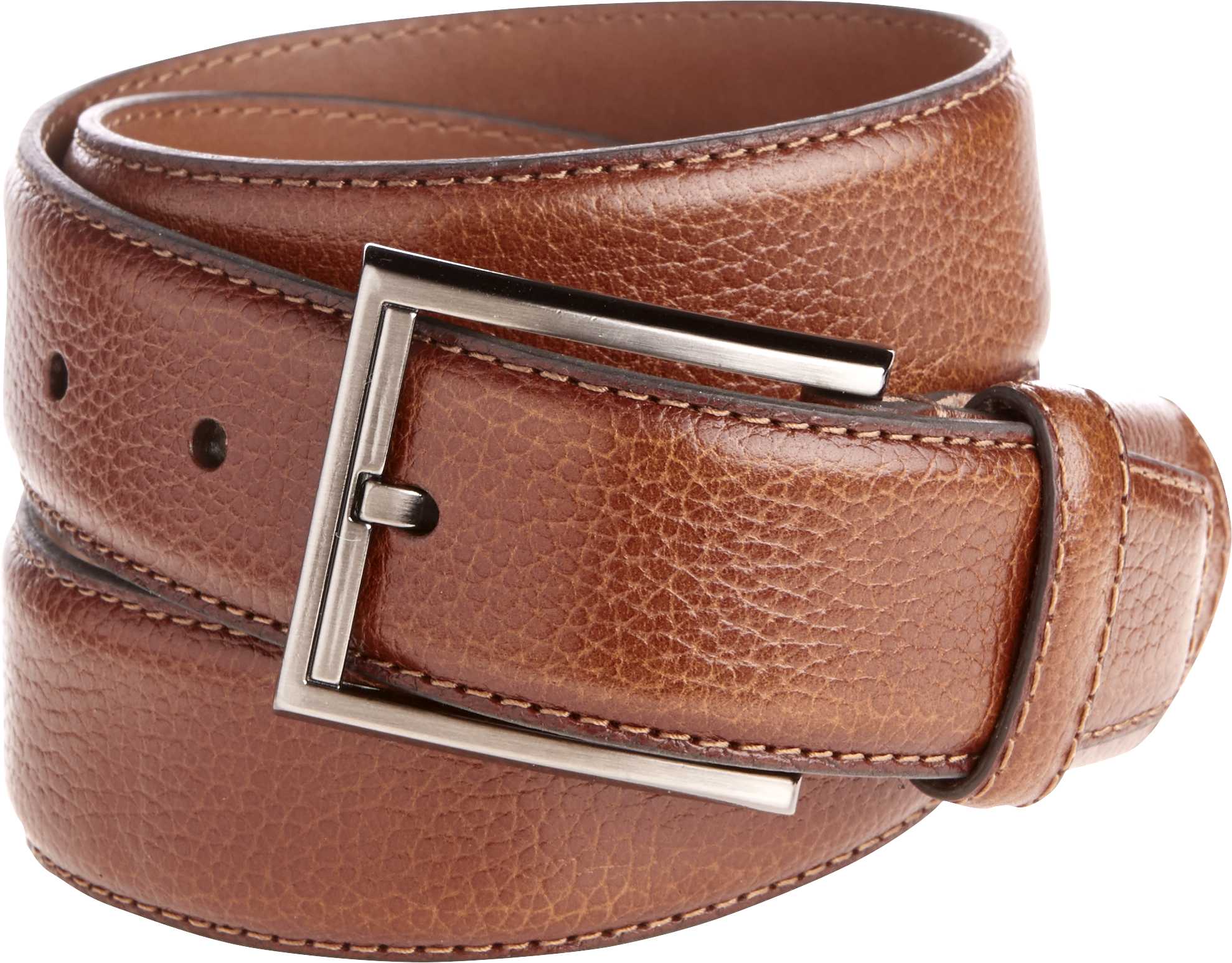 Men's Wearhouse Brown Leather Stitch Edged Belt - Men's Sale | Men's ...