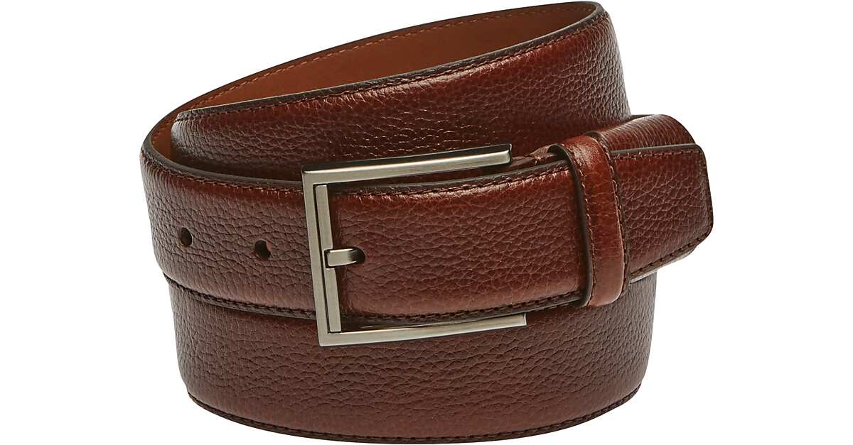 Men's Wearhouse Tan Leather Stitched-Edge Belt - Men's Sale | Men's ...