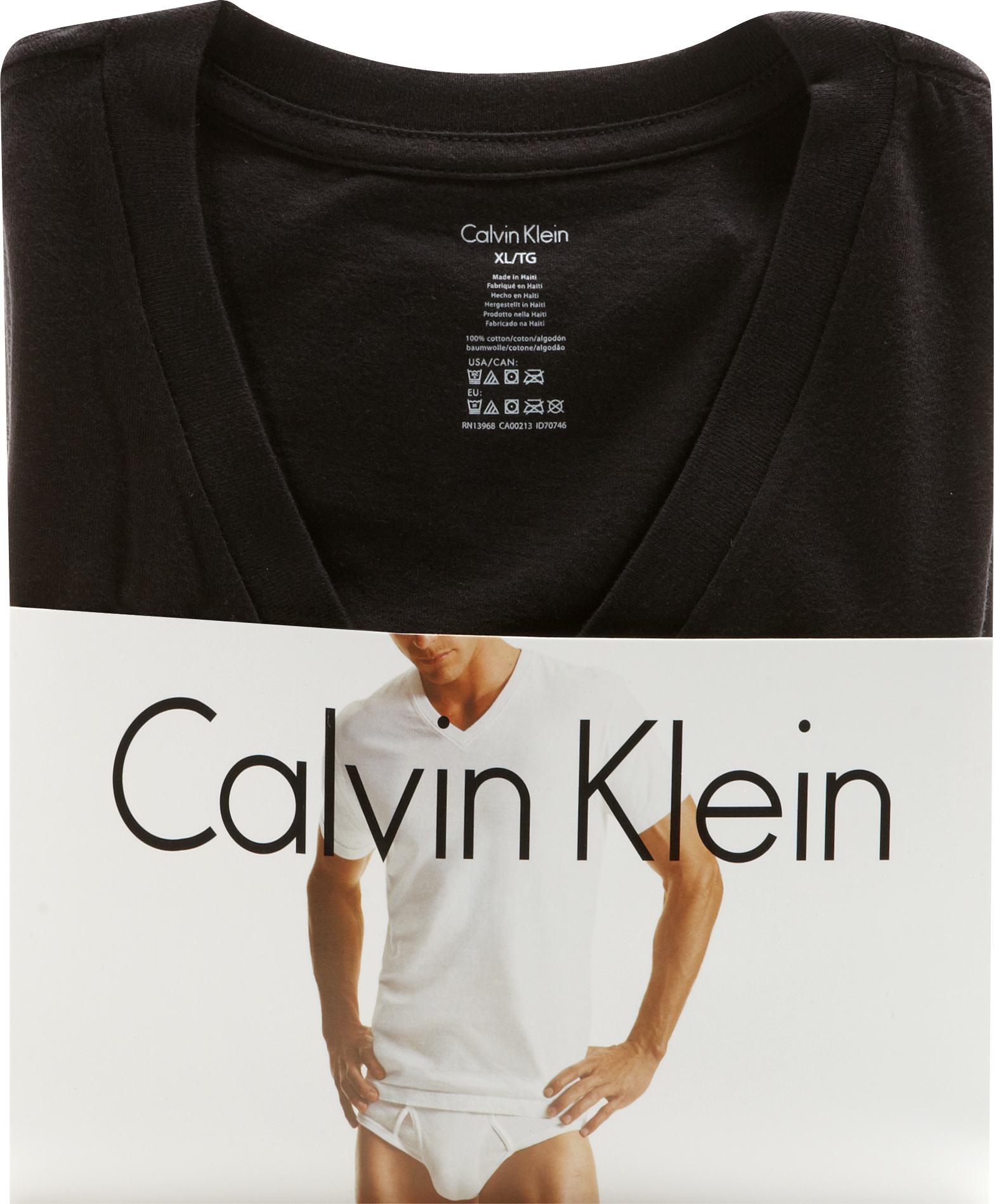 Klein Black Slim-Fit V-Neck T-Shirts (Three-Pack) Men's Sale Men's Wearhouse