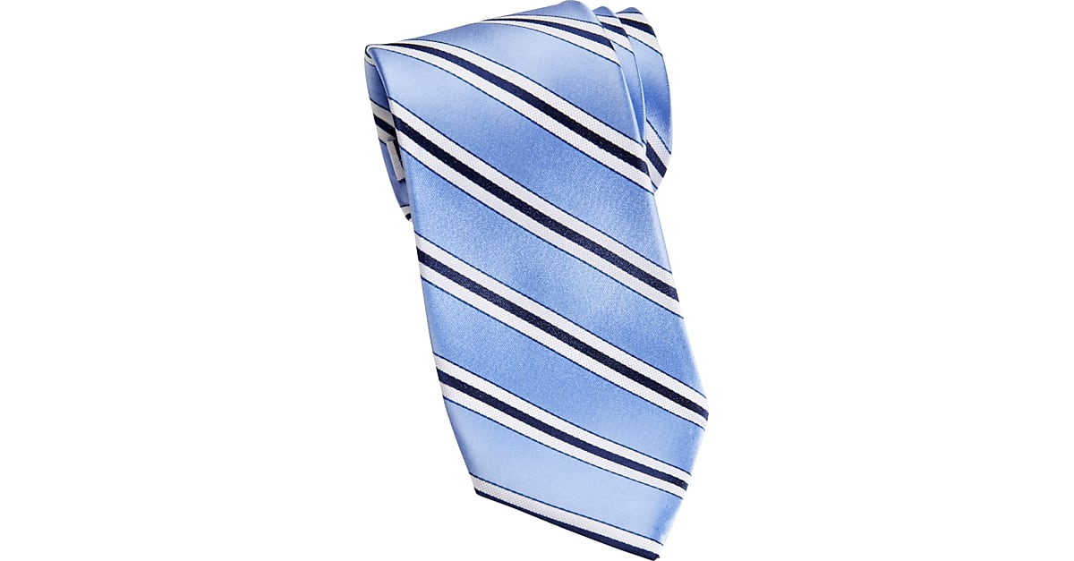 Nautica Blue & Navy Stripe Narrow Tie - Men's Brands | Men's Wearhouse