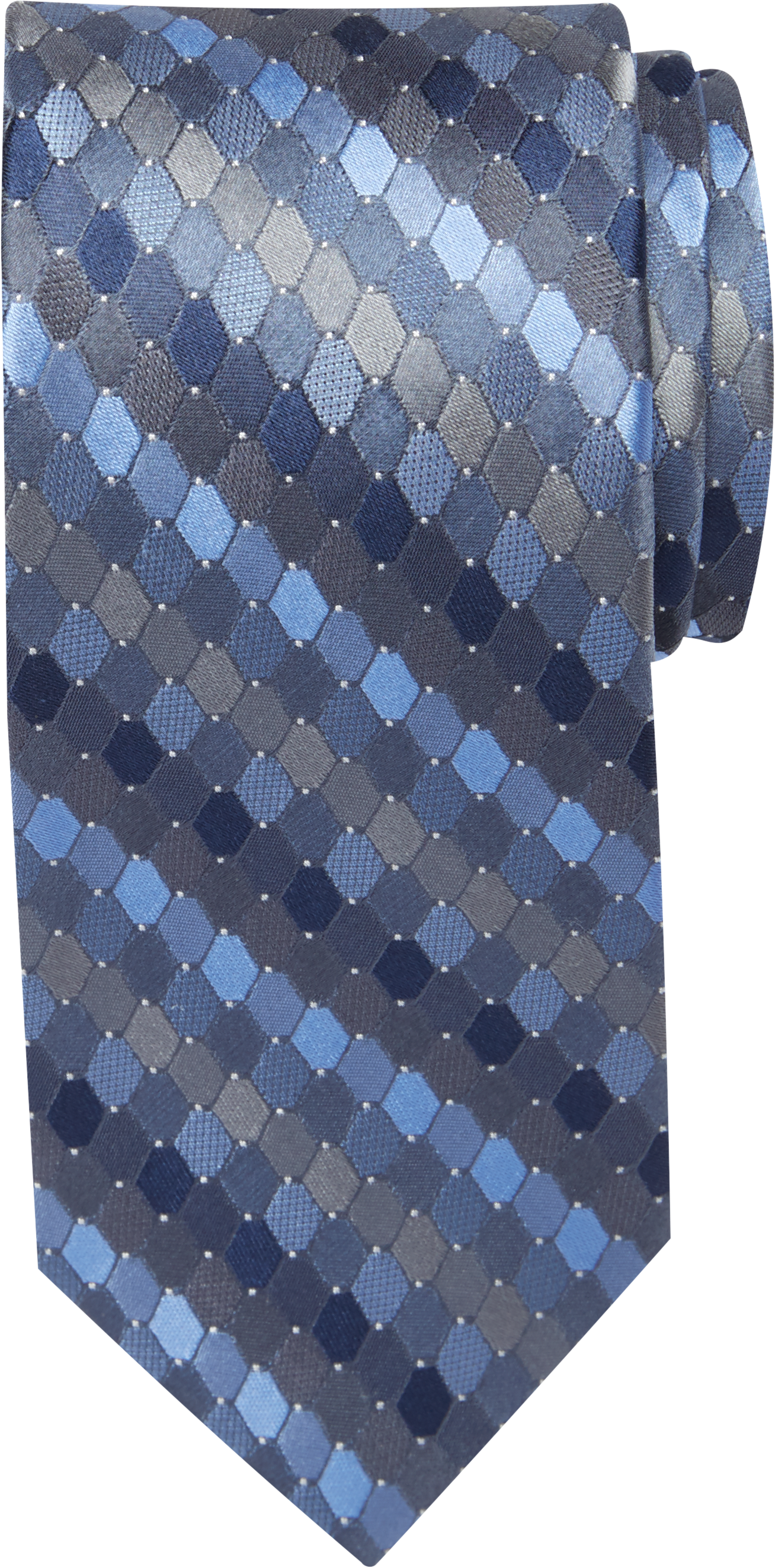 Calvin Klein Blue Geometric Narrow Tie - Men's Brands | Men's Wearhouse
