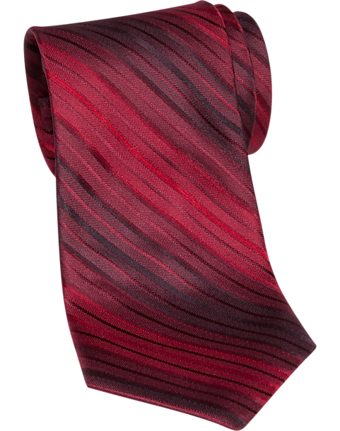 Calvin Klein Apple Red Stripe Narrow Tie - Men's | Men's Wearhouse