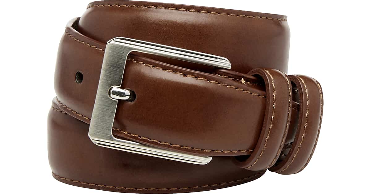 cognac belt and shoes