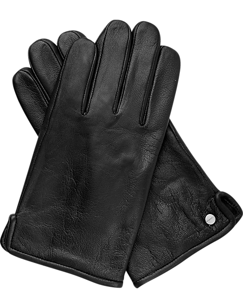 Calvin Klein Black Leather Gloves - Men's Brands | Men's Wearhouse