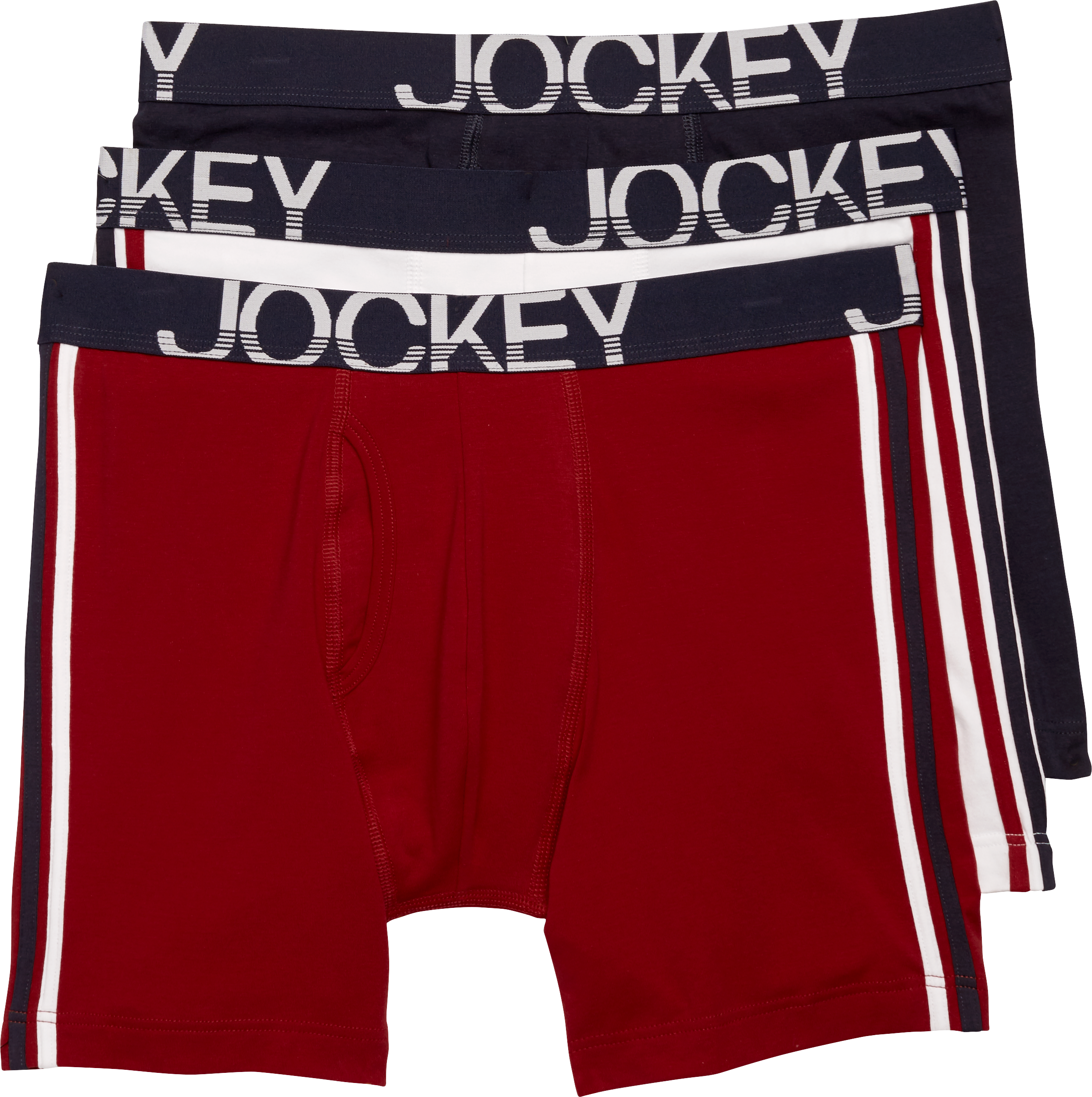 Jockey Red & Navy Low-Rise Boxer Briefs, 3-Pack - Men's Accessories ...