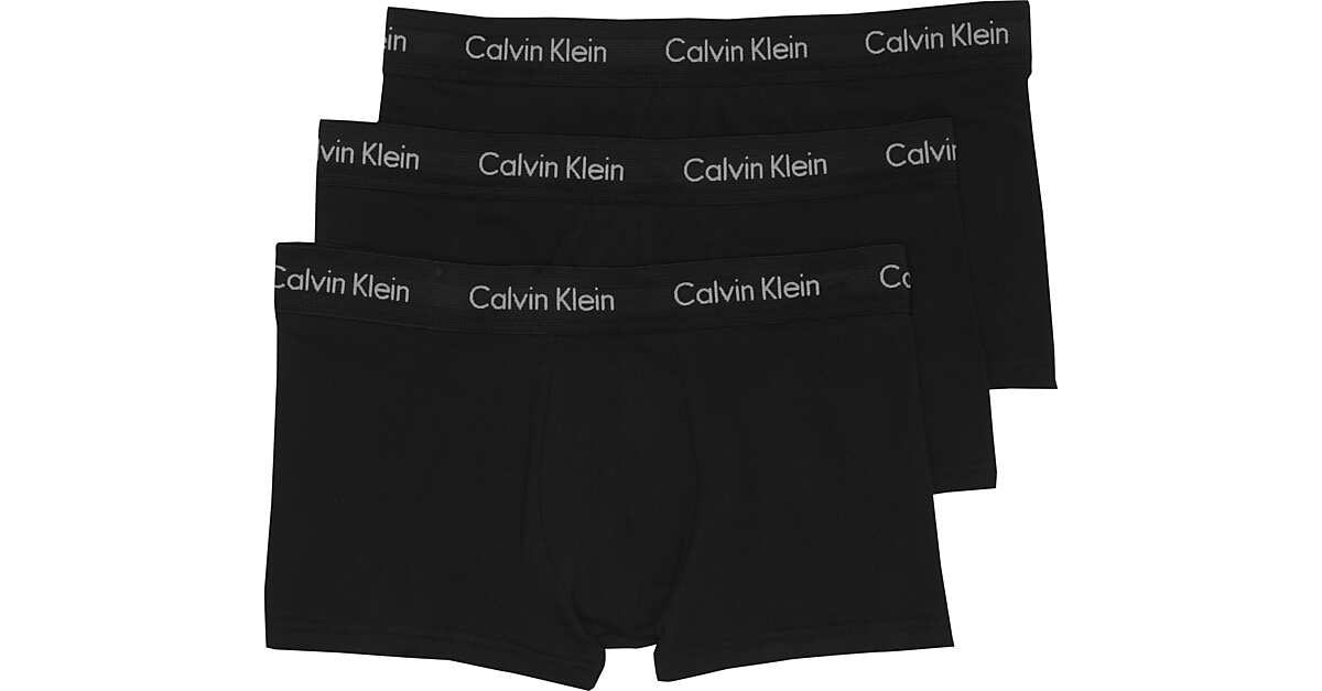 Calvin Klein Black Classic Fit LowRise Cotton Stretch Trunks, 3Pack